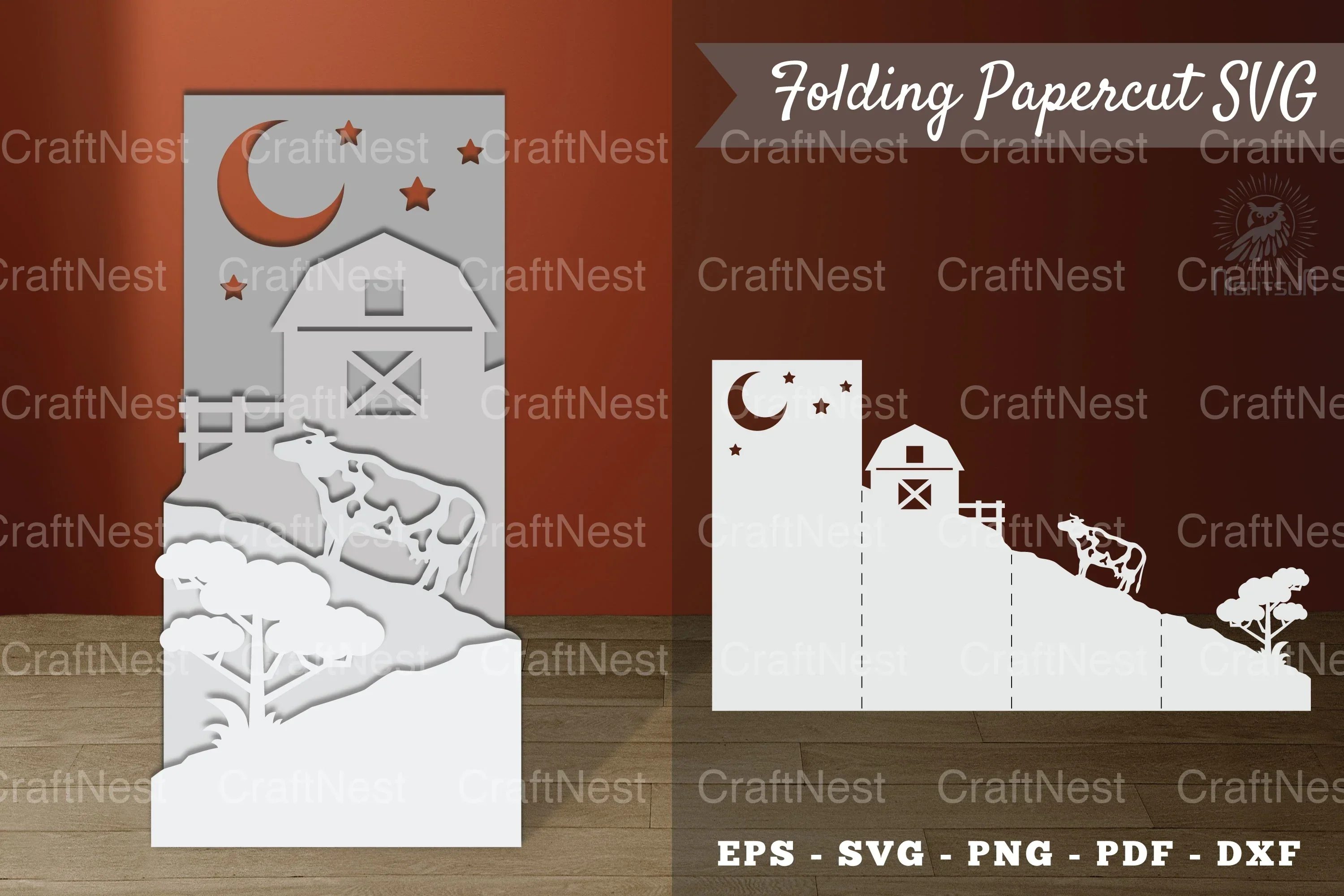 Cows on the Farm Papercut SVG Bundle