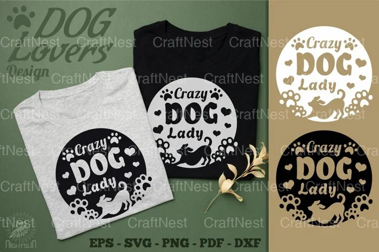 Crazy Dog Lady Design Clipart Bundle