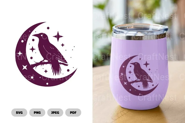 Crow and Moon SVG Bundle