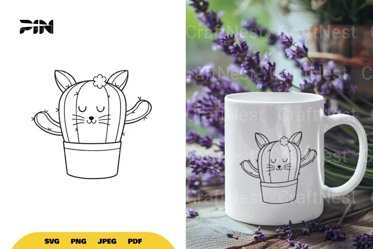 Cute Cat Cactus SVG Bundle
