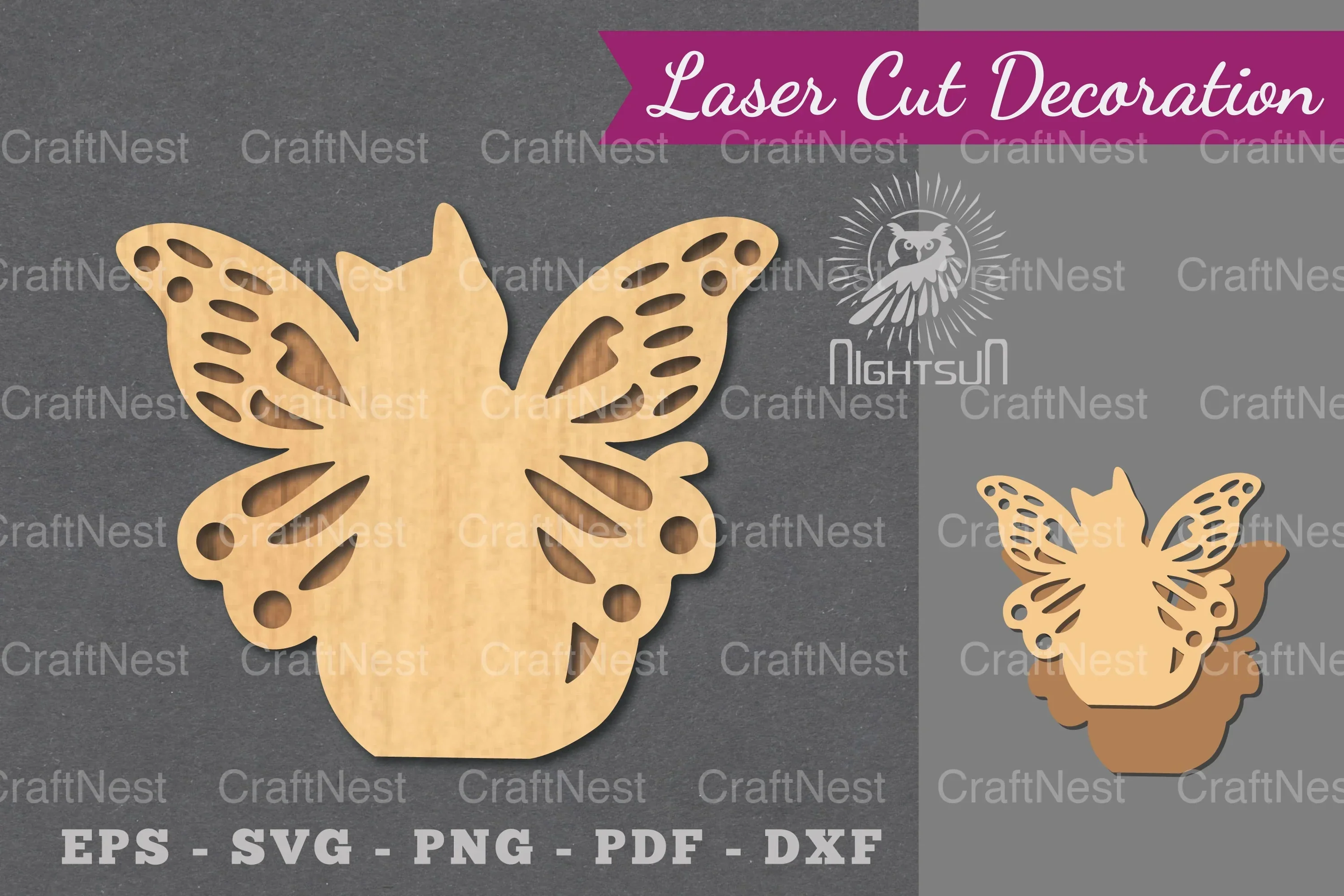 Cute Cat Laser Cut Decoration Clipart Bundle