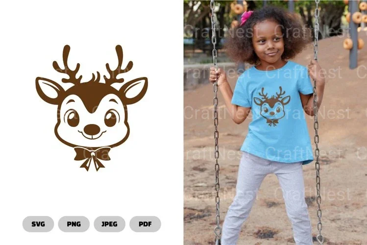 Cute Deer Head Clipart Bundle