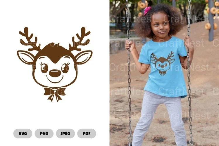 Cute Deer Head Clipart Bundle