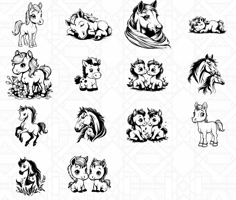Cute Horses SVG Bundle - Image 4