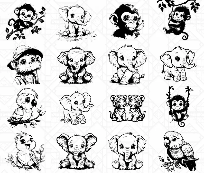Cute Jungle Animals SVG Bundle - Image 3