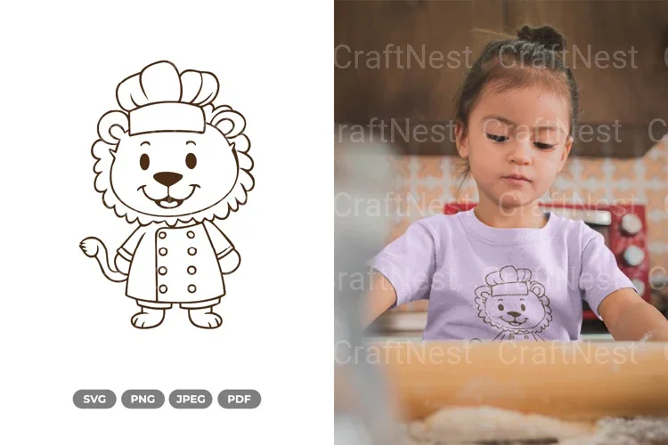 Cute Lion Chef SVG Bundle