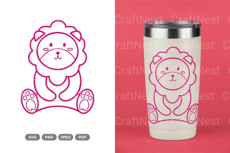 Cute Lion Nursery Doodle Clipart Bundle