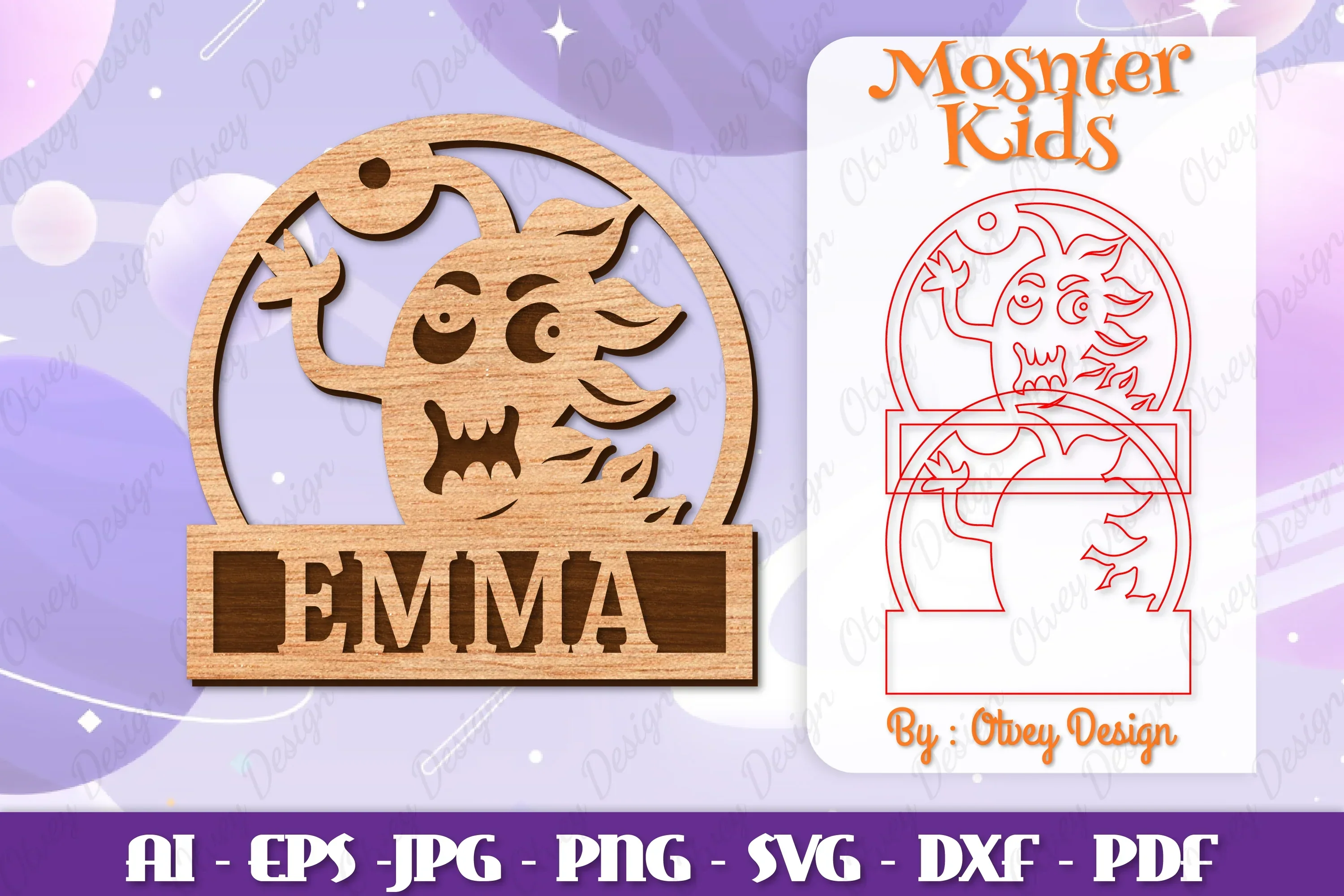 Cute Monster Name Sign SVG Bundle