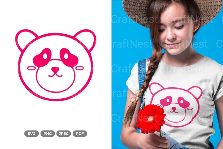 Cute Panda Head Clipart Bundle