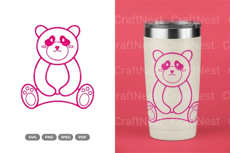 Cute Panda Nursery Doodle Clipart Bundle