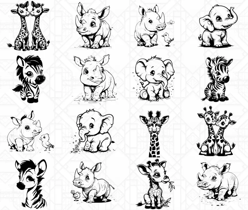Cute Safari Animals SVG Bundle - Image 2