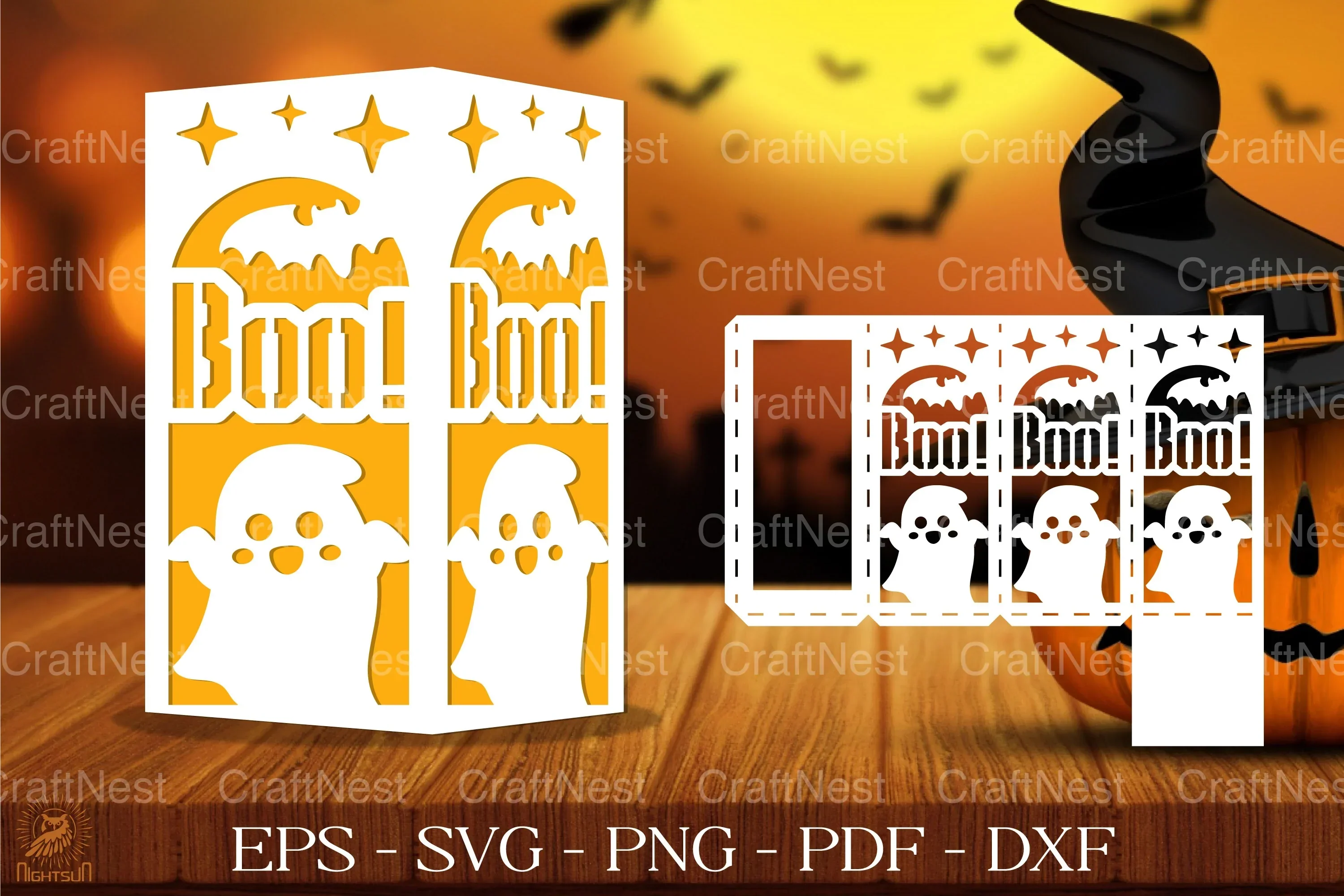 Cute Spooky Ghost Lantern Clipart Bundle