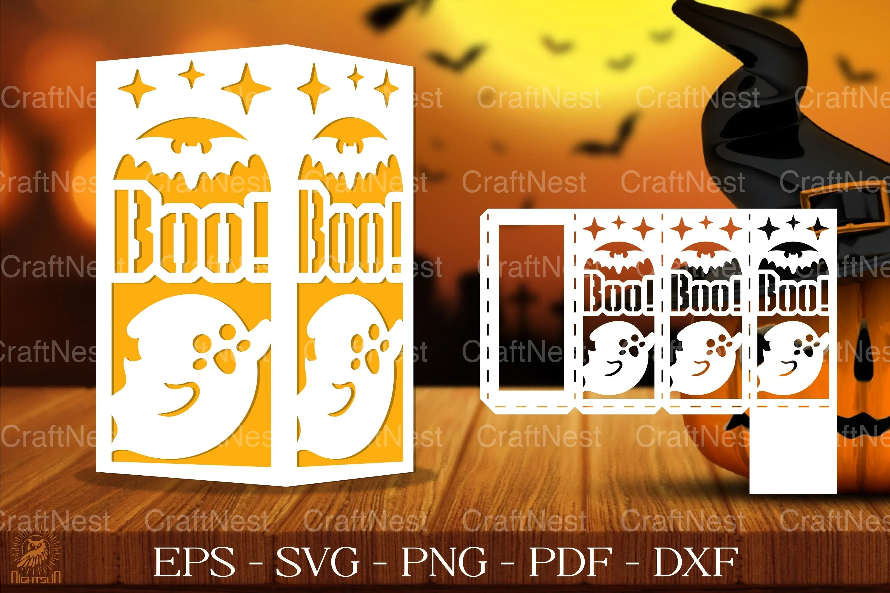 Cute Spooky Ghost Lantern Clipart Bundle - Image 3