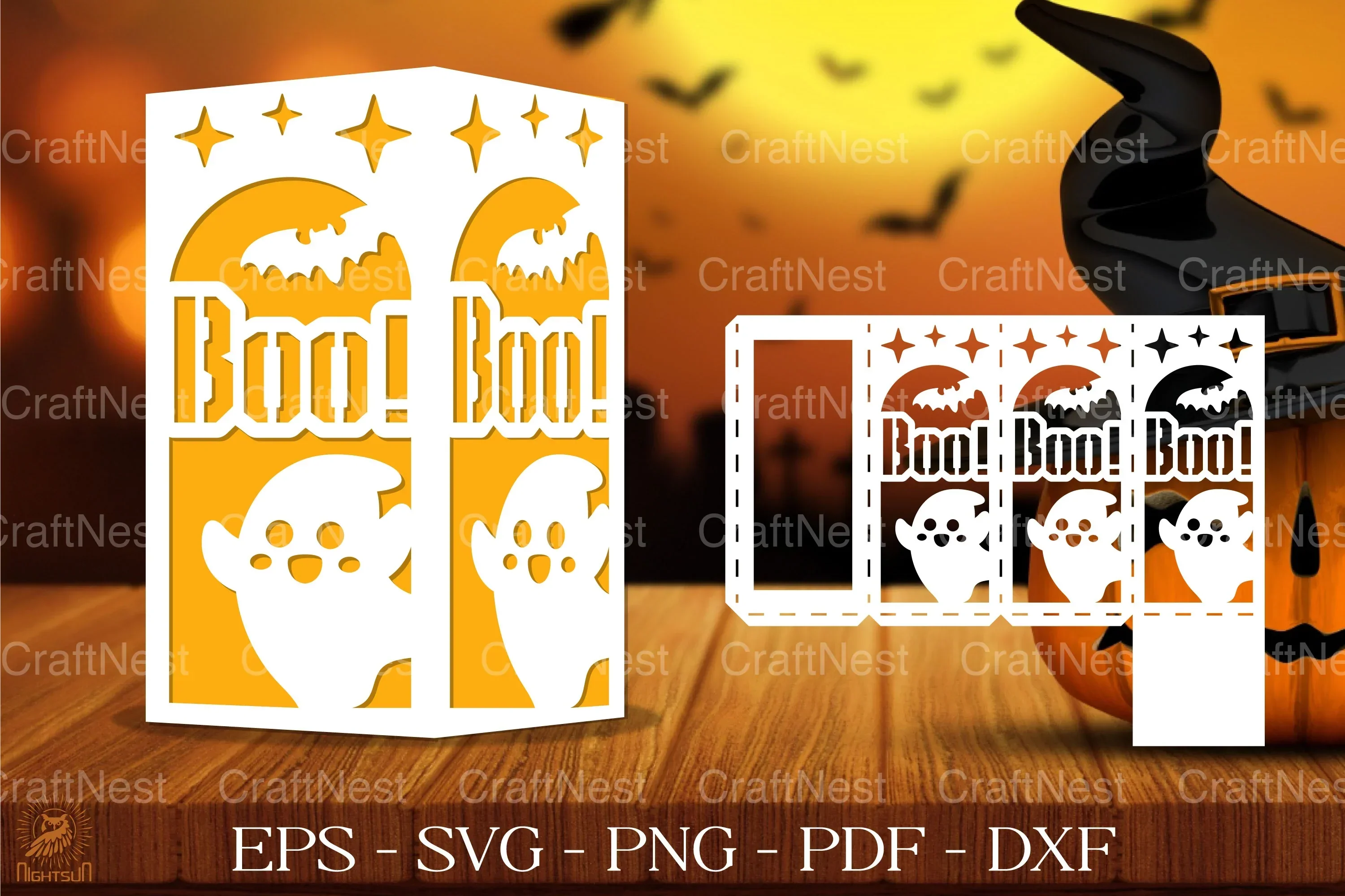 Cute Spooky Ghost Lantern Clipart Bundle - Image 4