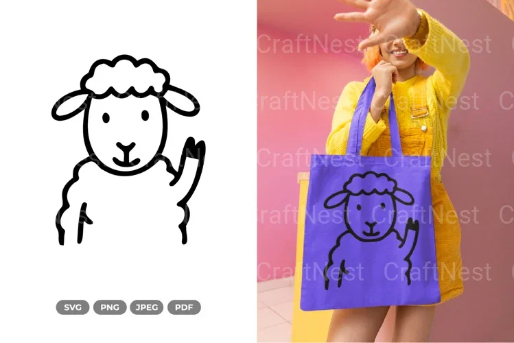 Cute Waving Sheep Clipart Bundle