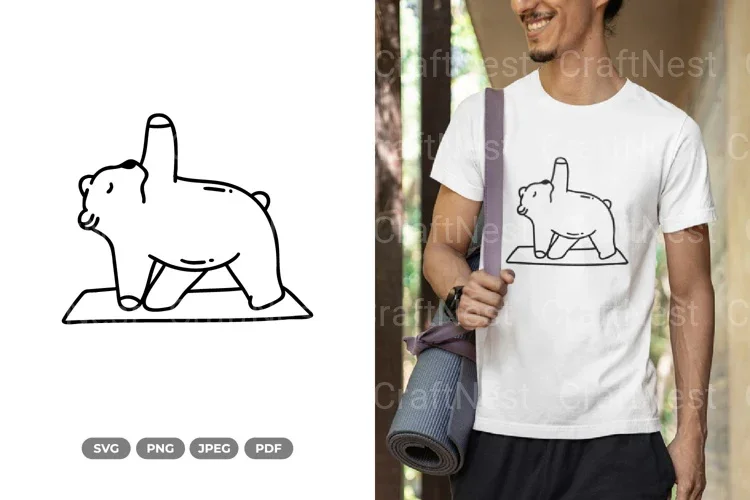 Cute Yoga Bear Clipart Bundle