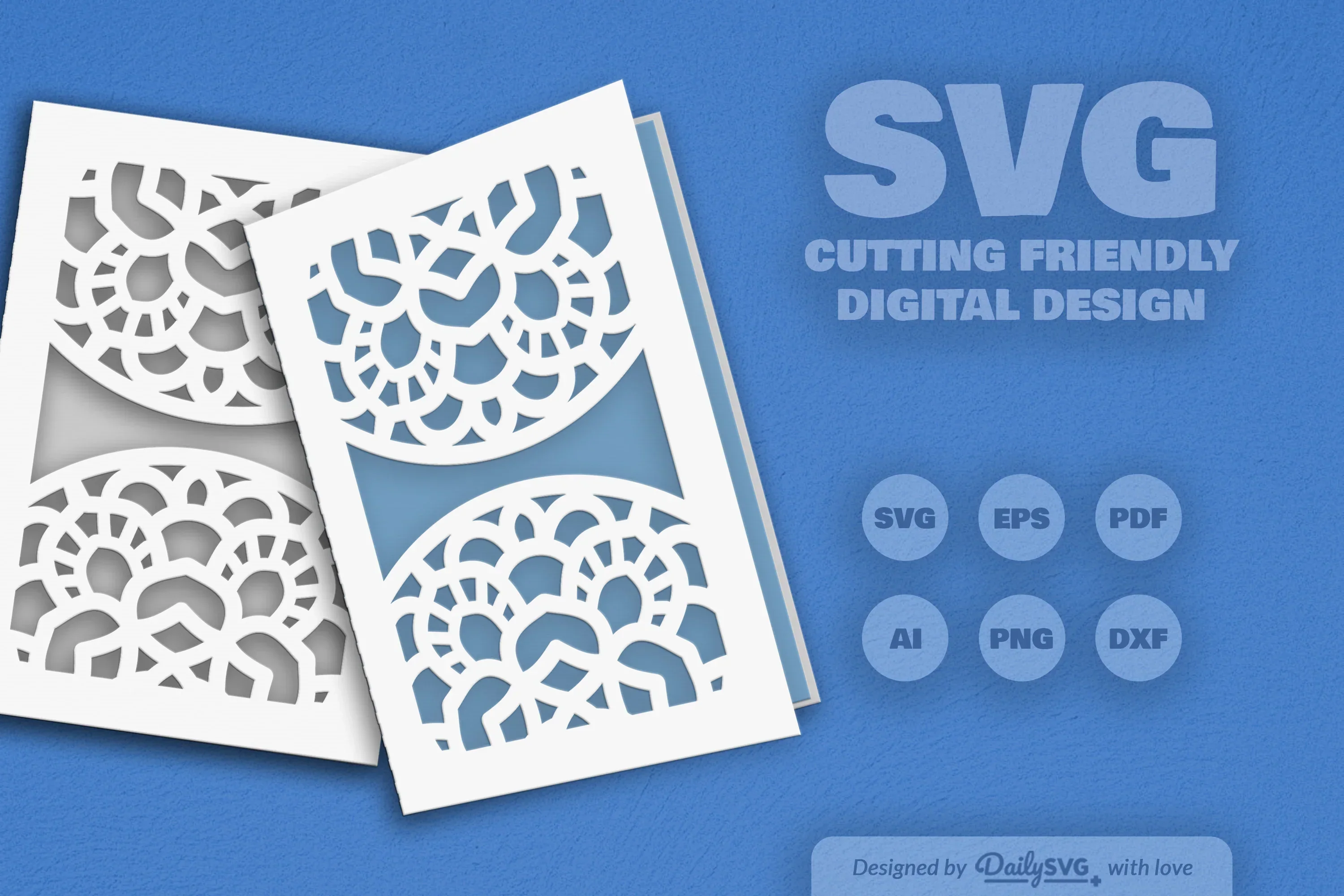 Daily Mandala Mirror Greeting Card Papercut Clipart - Image 2
