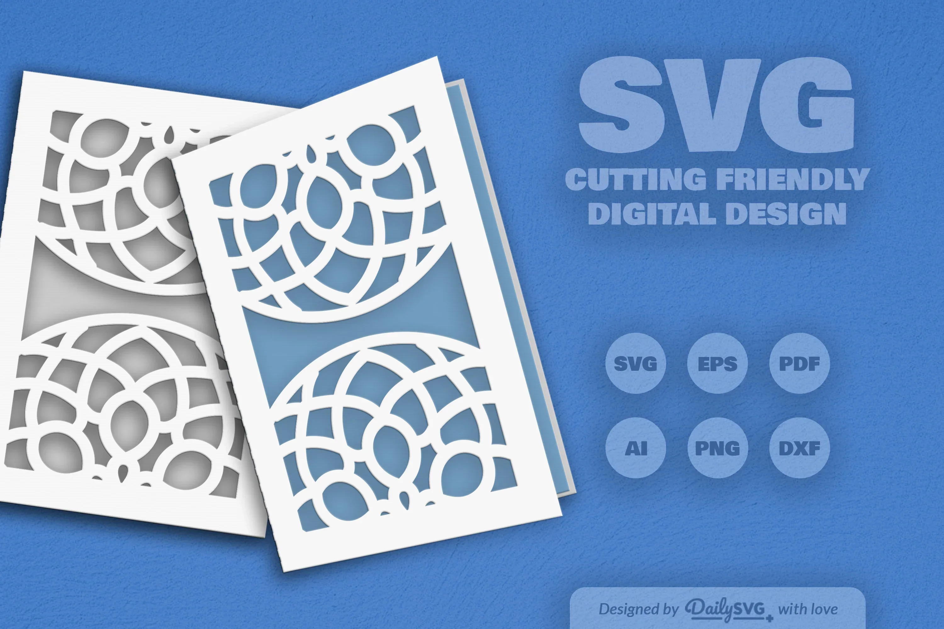 Daily Mandala Mirror Greeting Card Papercut Clipart - Image 7