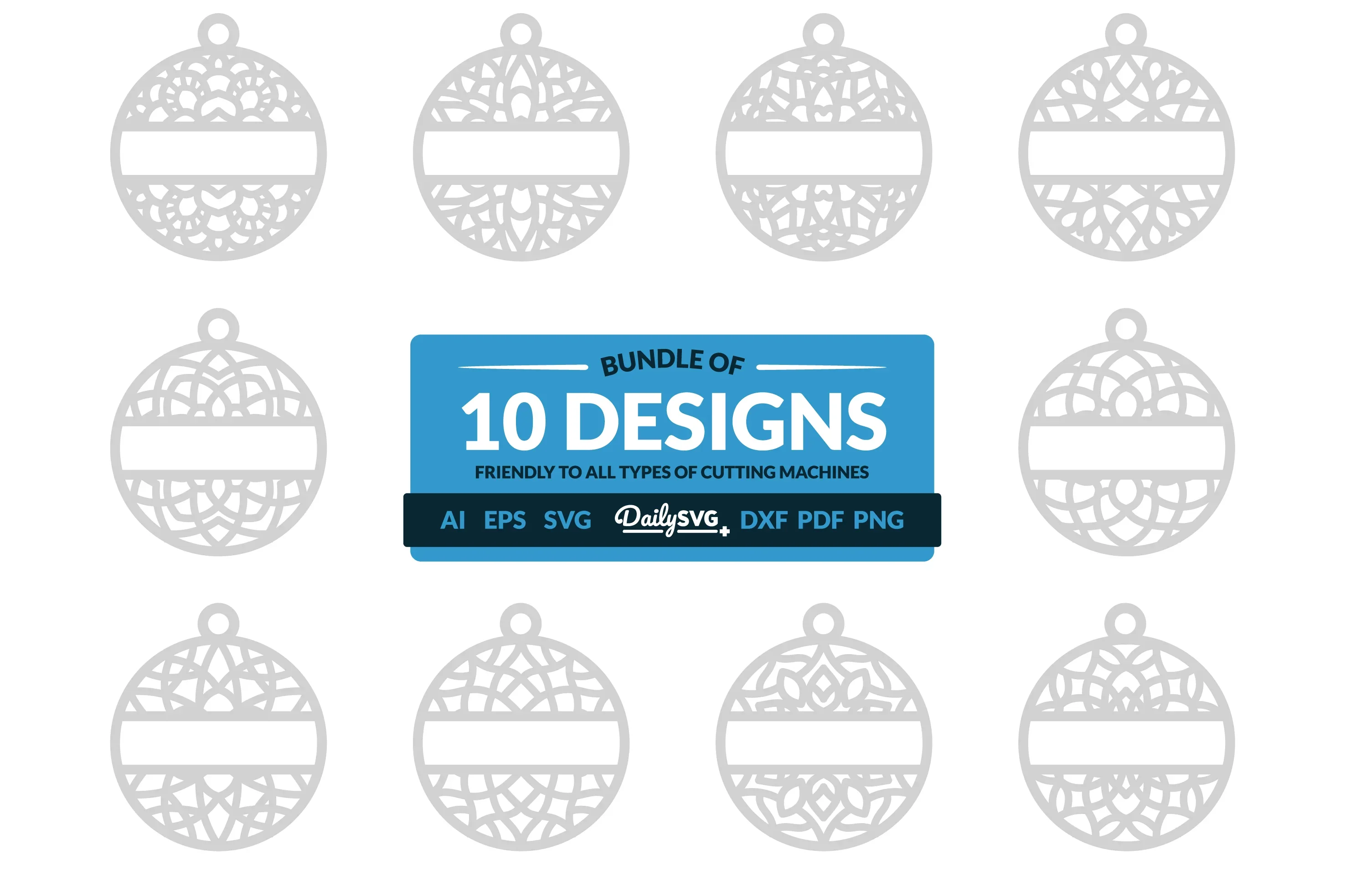 Daily Mandala Split Custom Clipart SVG Bundle