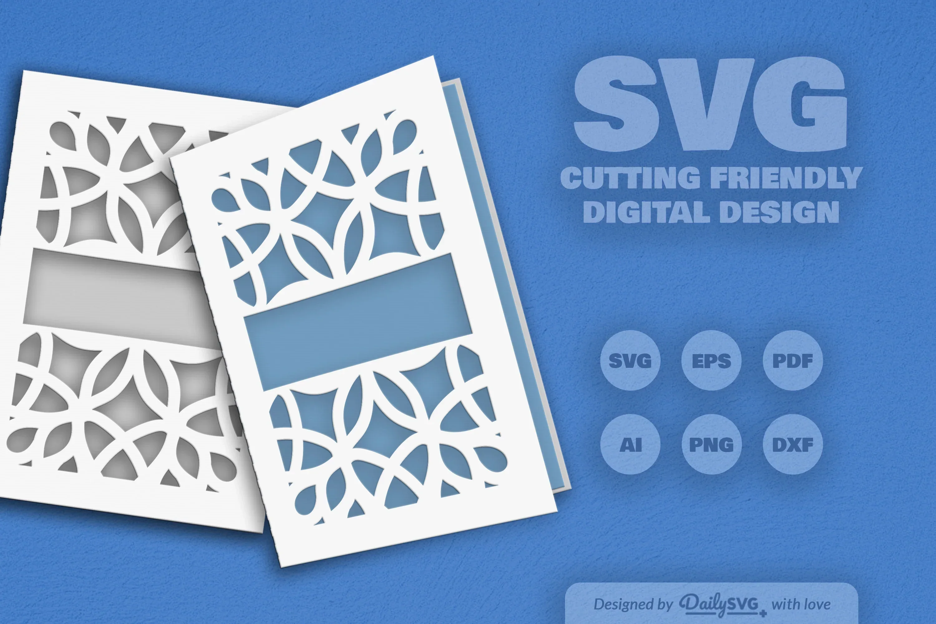 Daily Mandala Split Greeting Card Papercut Clipart - Image 5