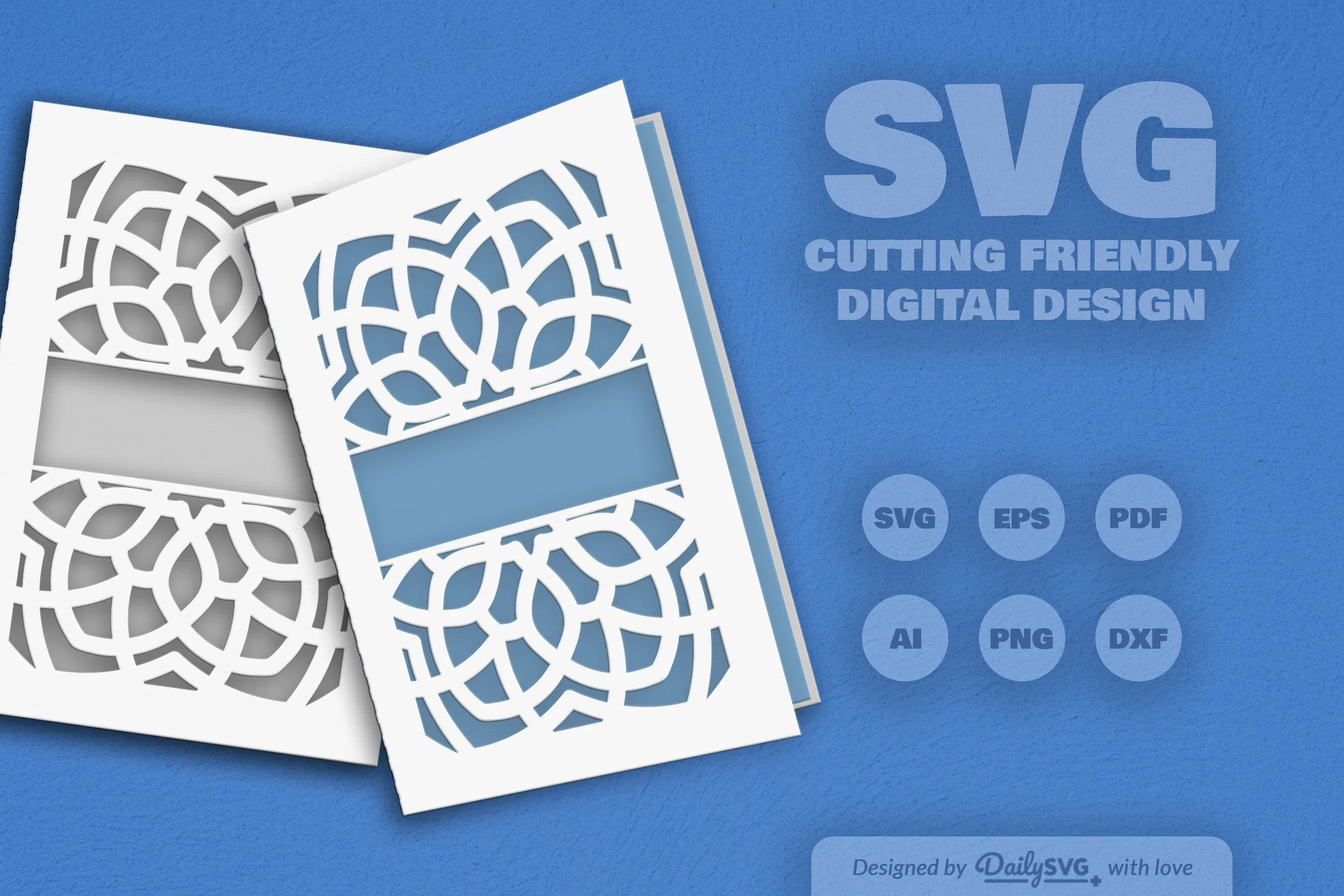 Daily Mandala Split Greeting Card Papercut Clipart - Image 6