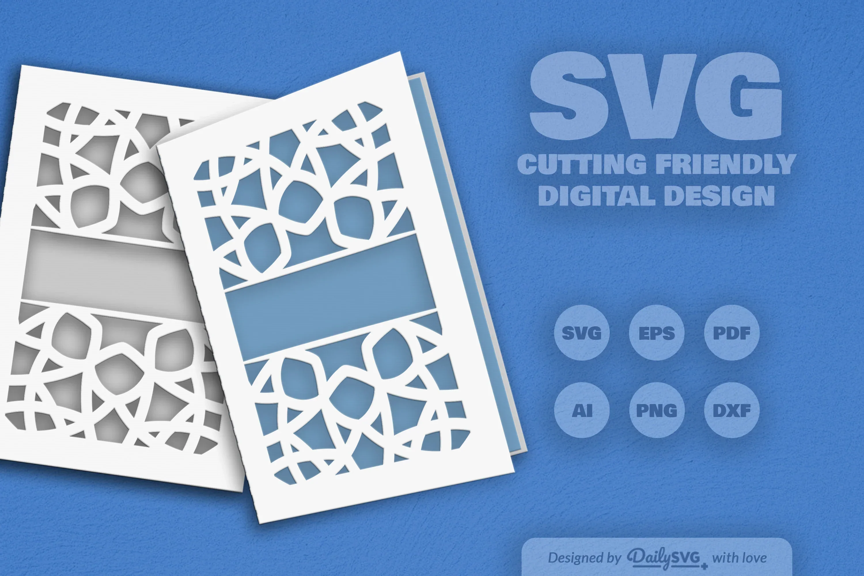 Daily Mandala Split Greeting Card Papercut Clipart - Image 8
