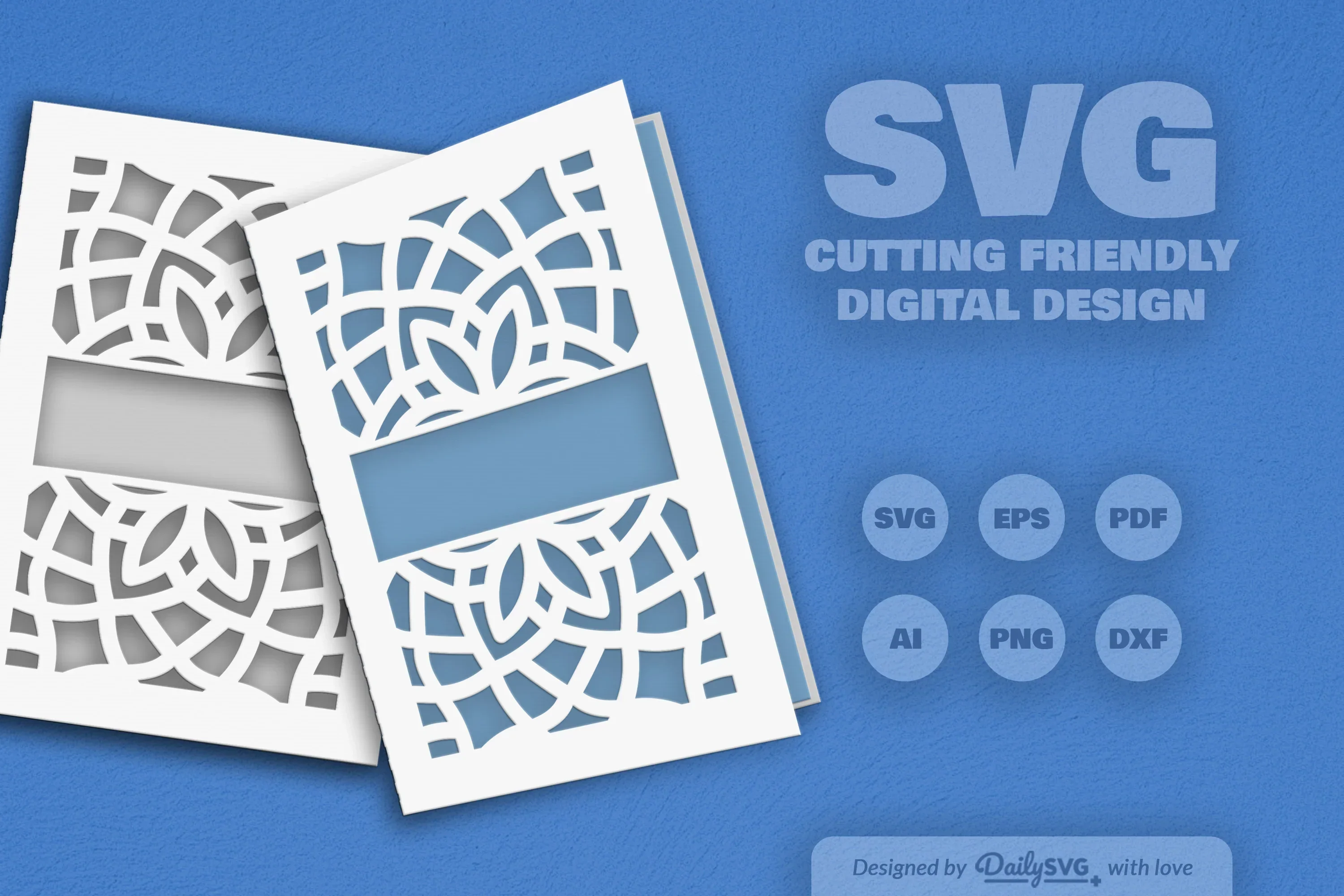 Daily Mandala Split Greeting Card Papercut Clipart - Image 9