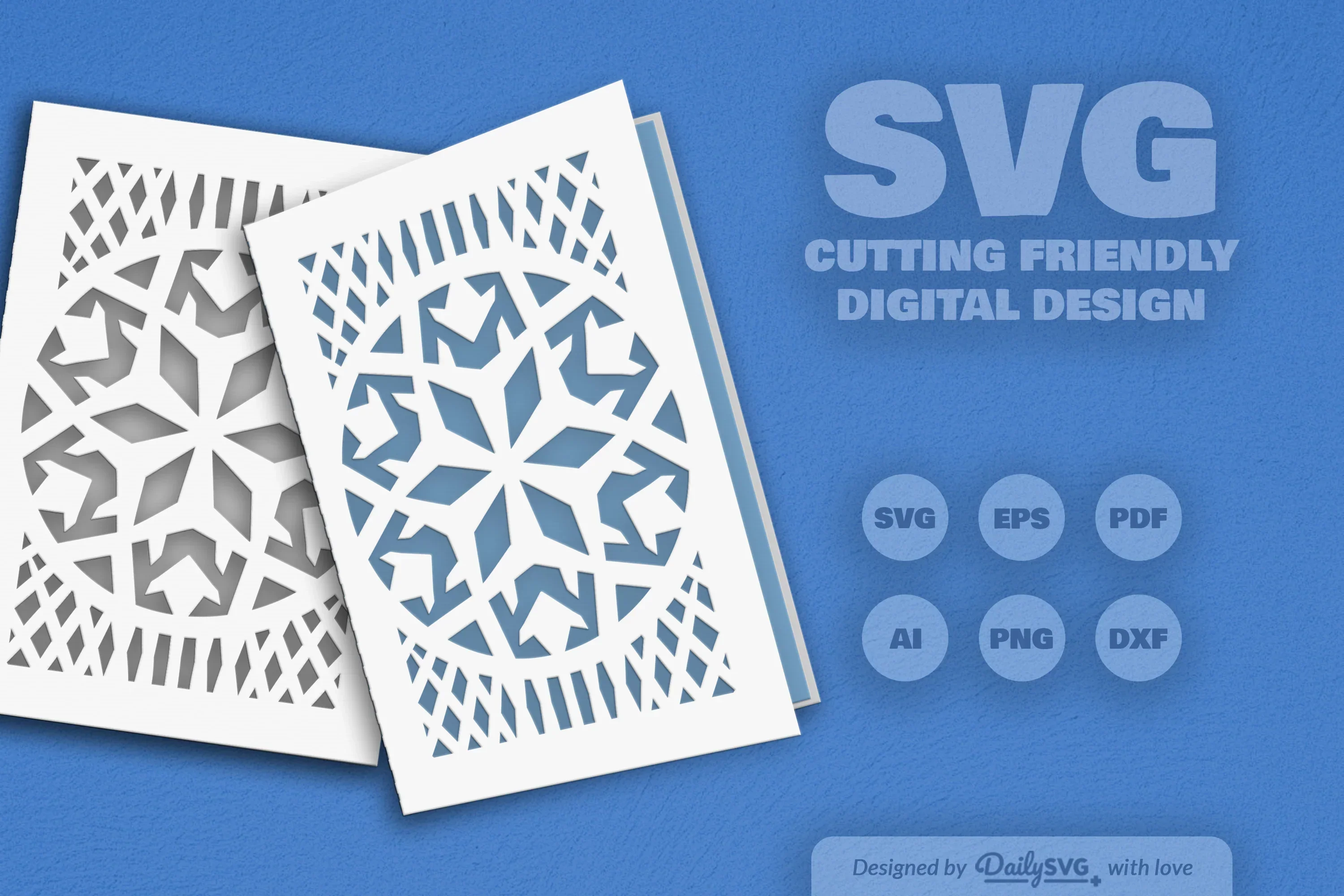 Daily Snowflake Greeting Card Clipart SVG Bundle - Image 11