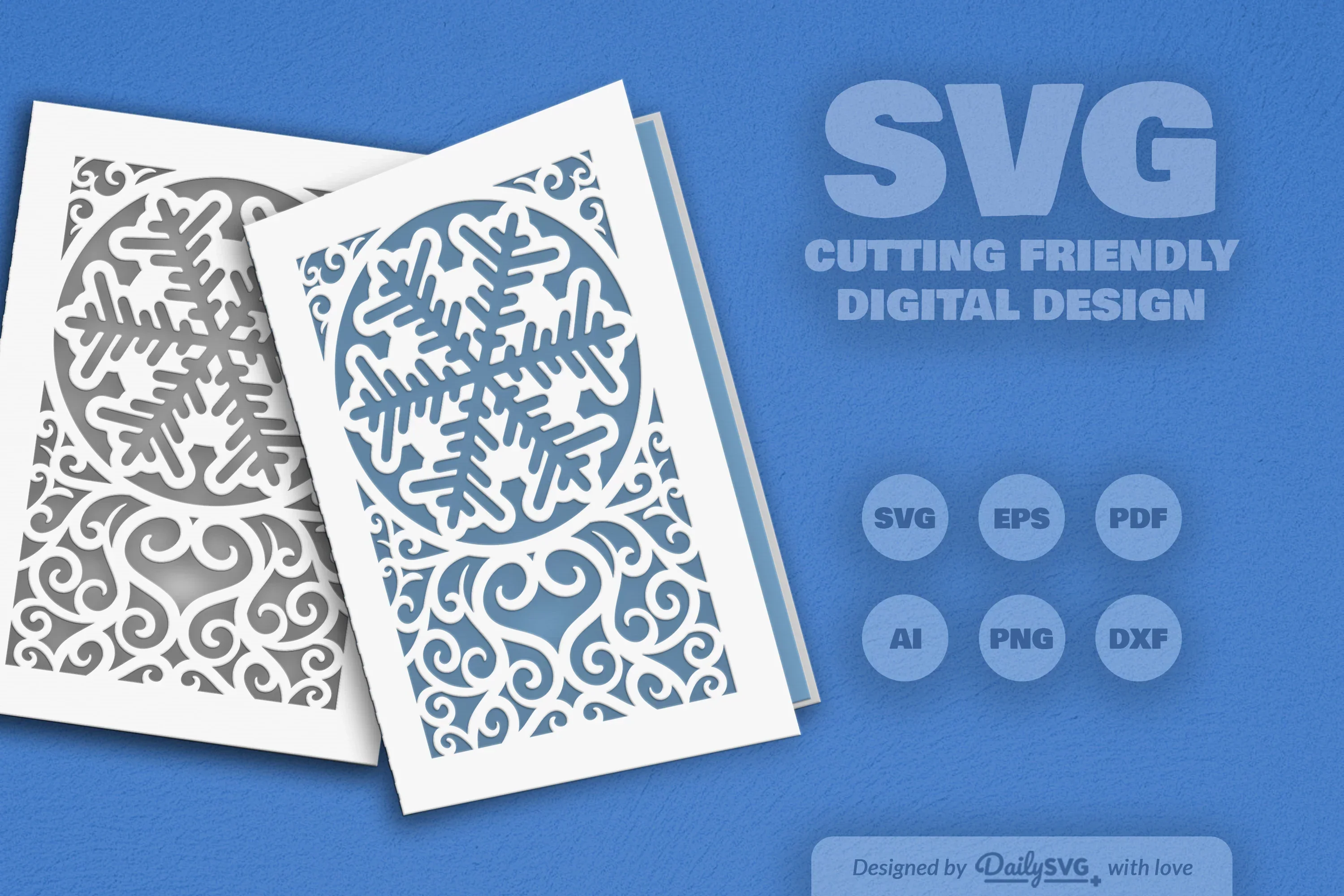 Daily Snowflake Greeting Card Clipart SVG Bundle - Image 2