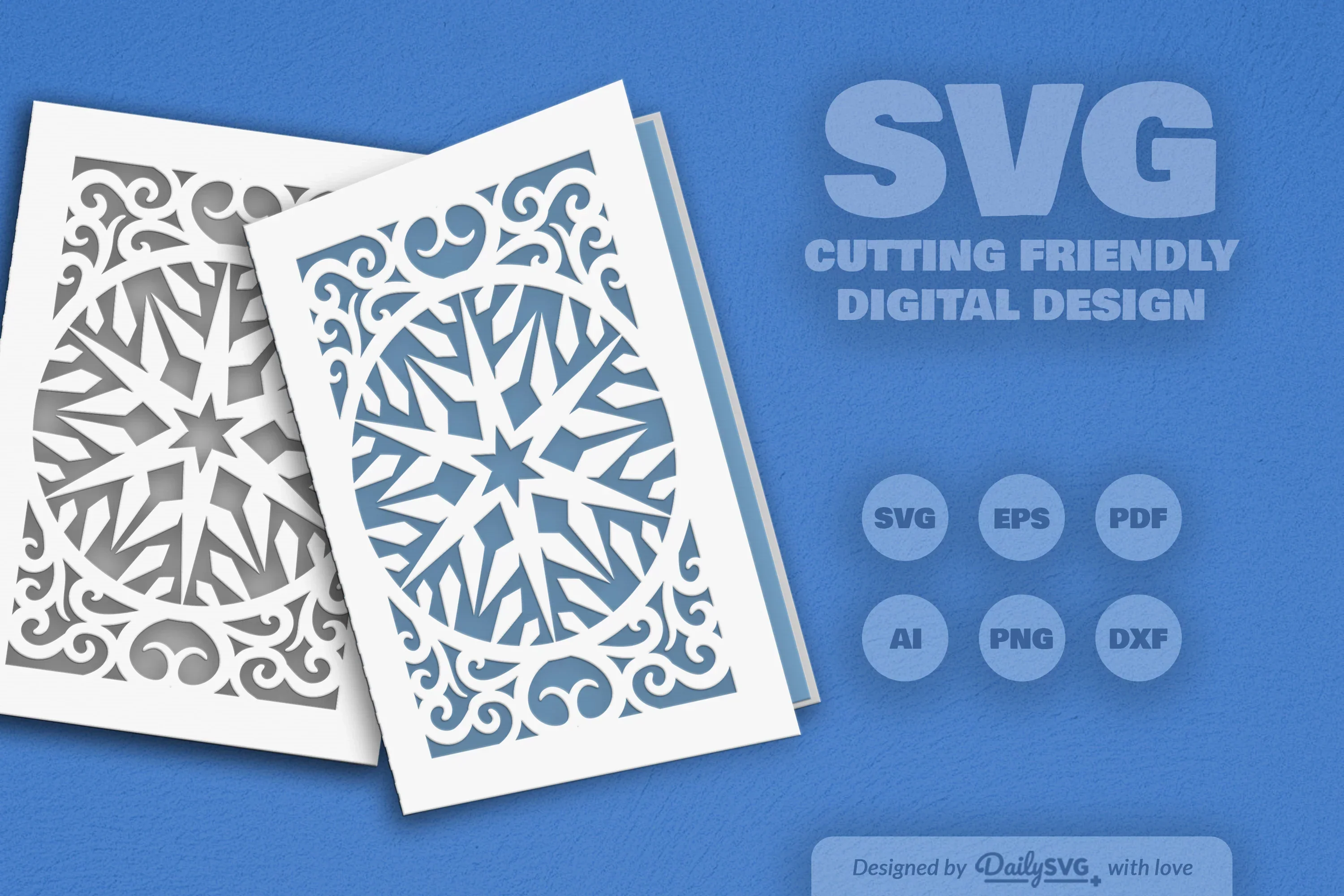 Daily Snowflake Greeting Card Clipart SVG Bundle - Image 3