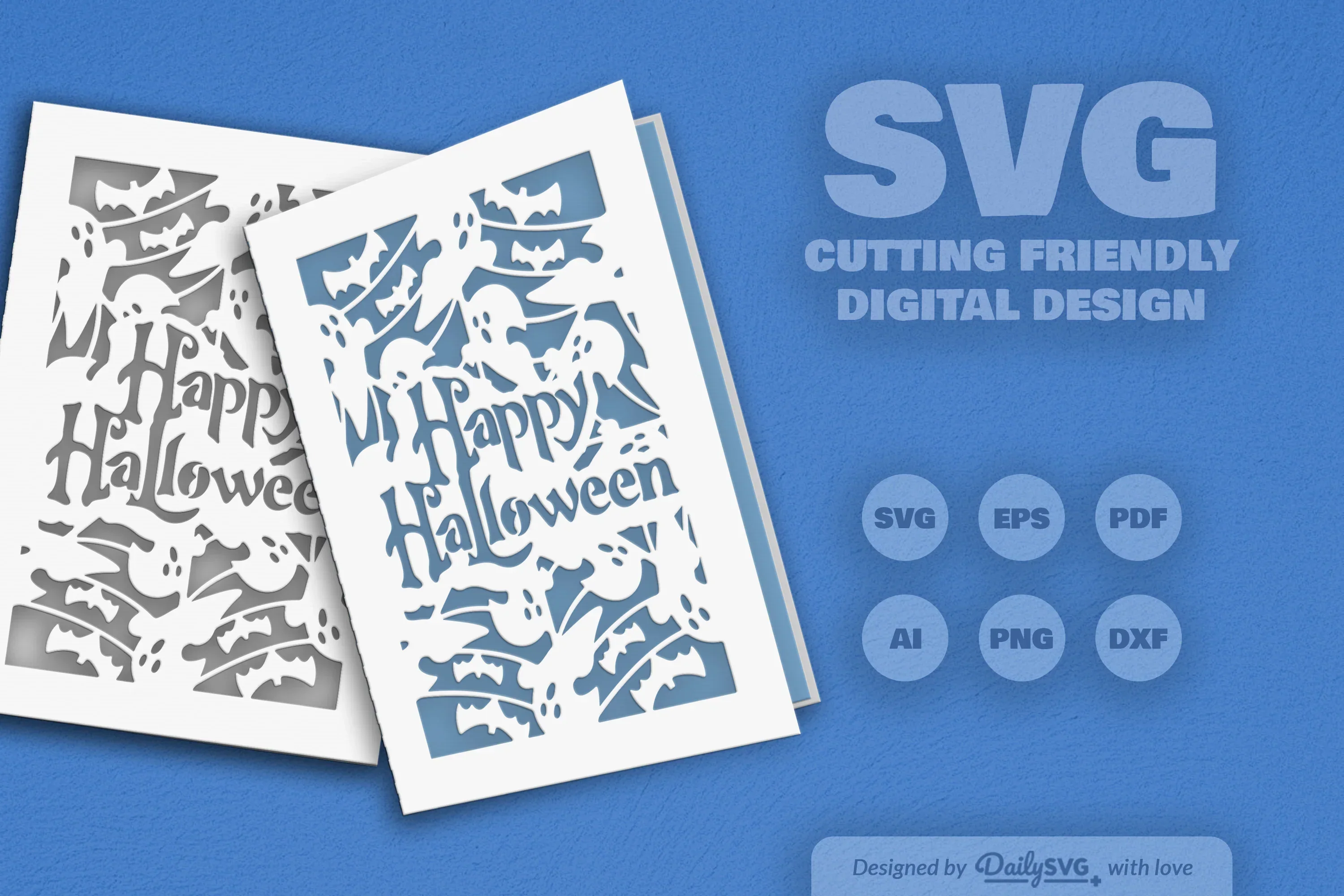 Daily SVG Bundles: Happy Halloween Greeting Card Clipart - Image 4