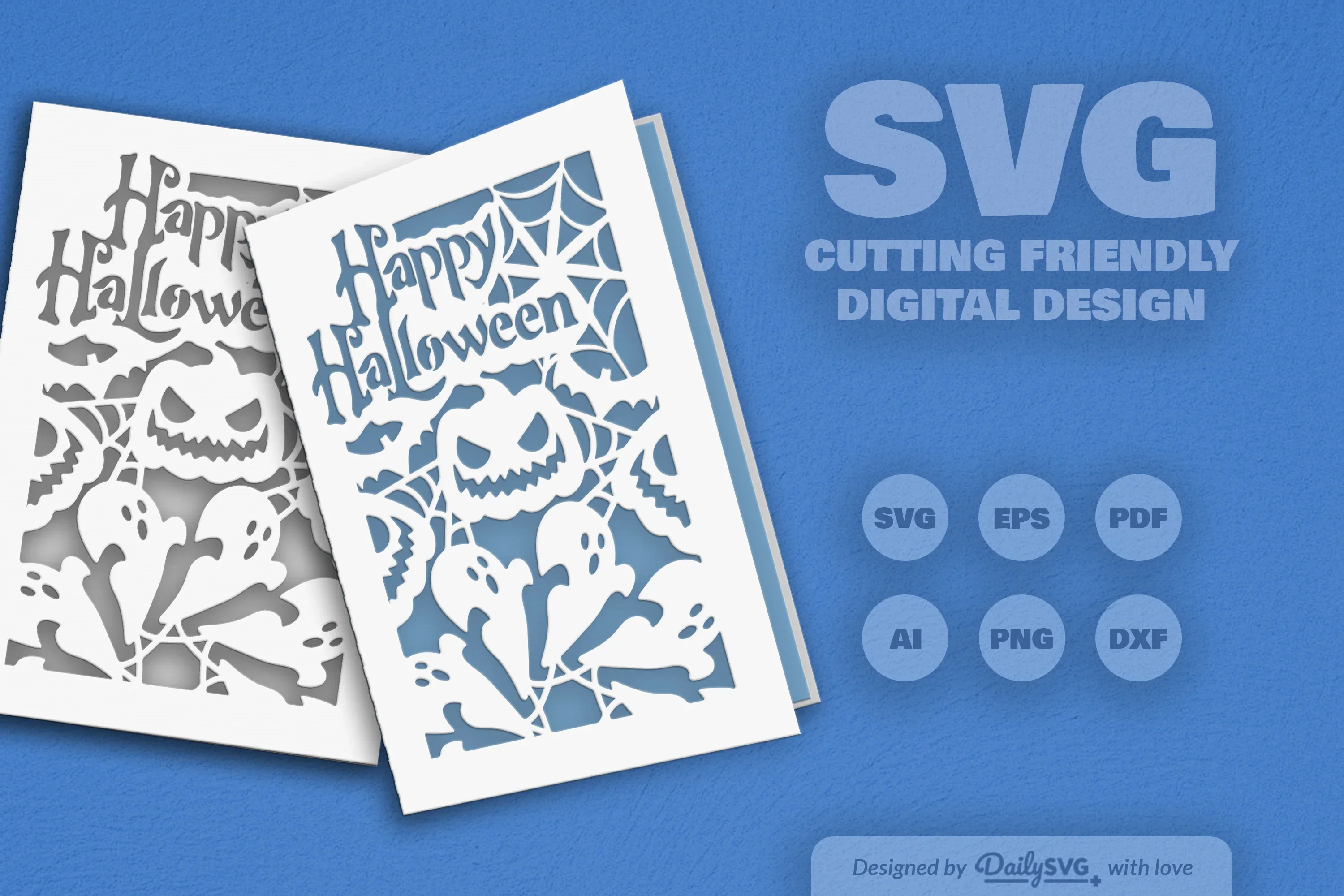 Daily SVG Bundles: Happy Halloween Greeting Card Clipart - Image 6