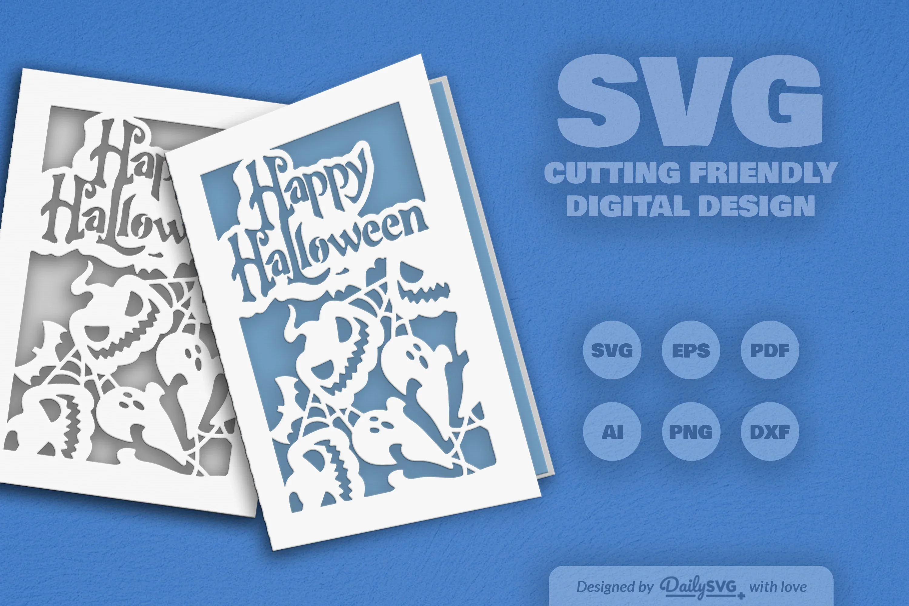 Daily SVG Bundles: Happy Halloween Greeting Card Clipart - Image 8