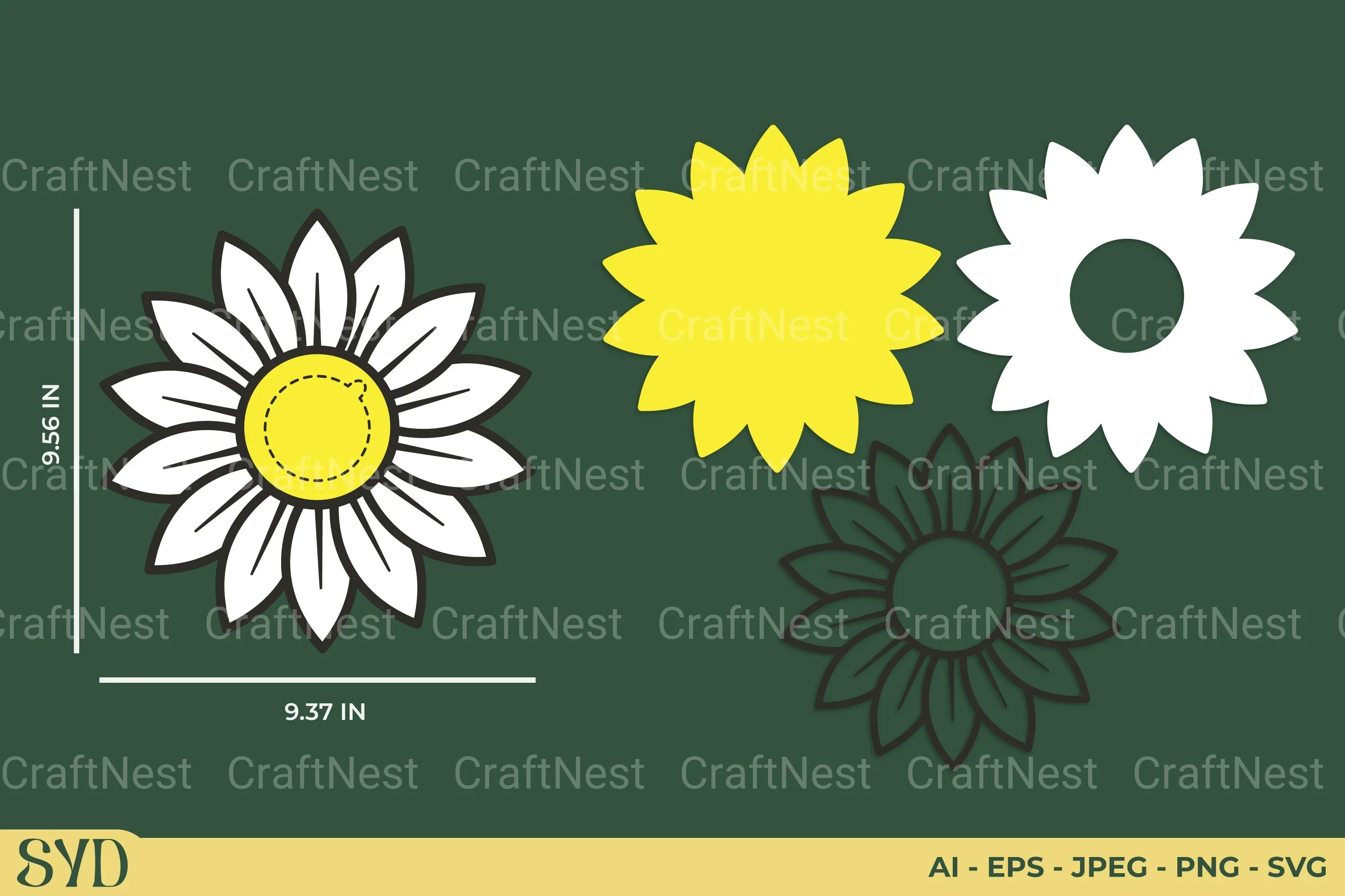 Daisy Flower Candy Holder SVG Bundle - Image 2