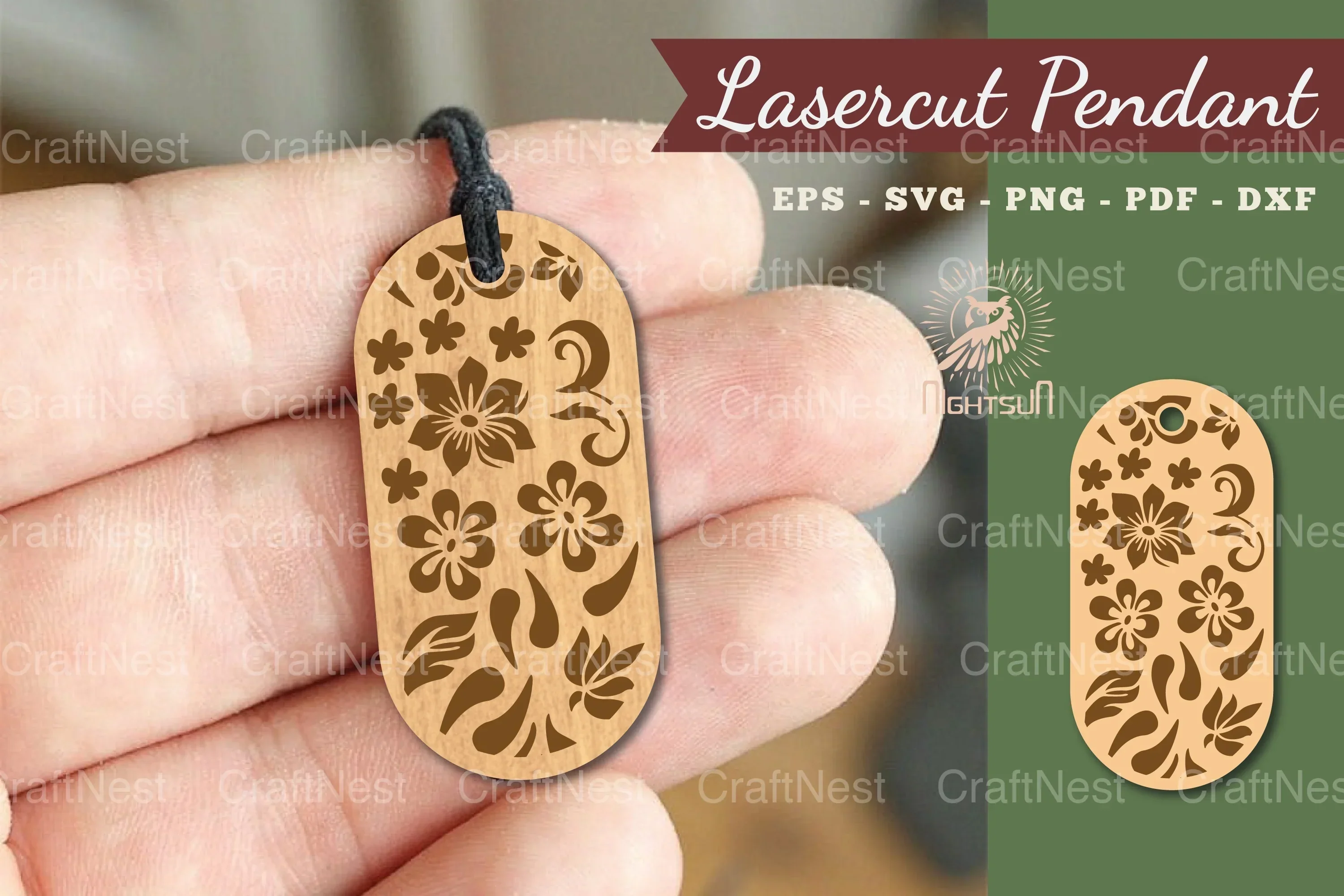 Decorative Floral Lasercut Pendant Clipart Bundle