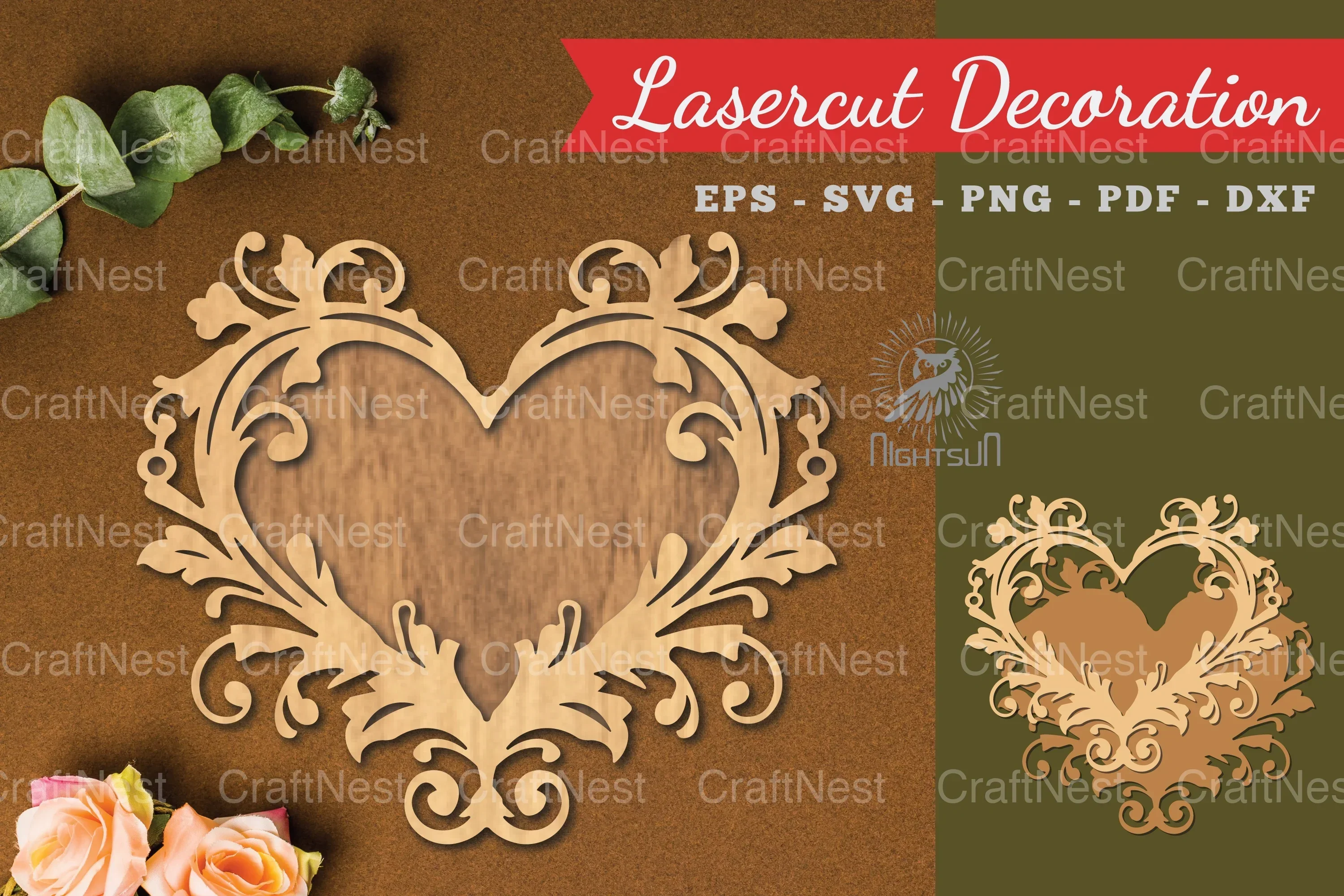 Decorative Heart Lasercut Decoration Clipart Bundle