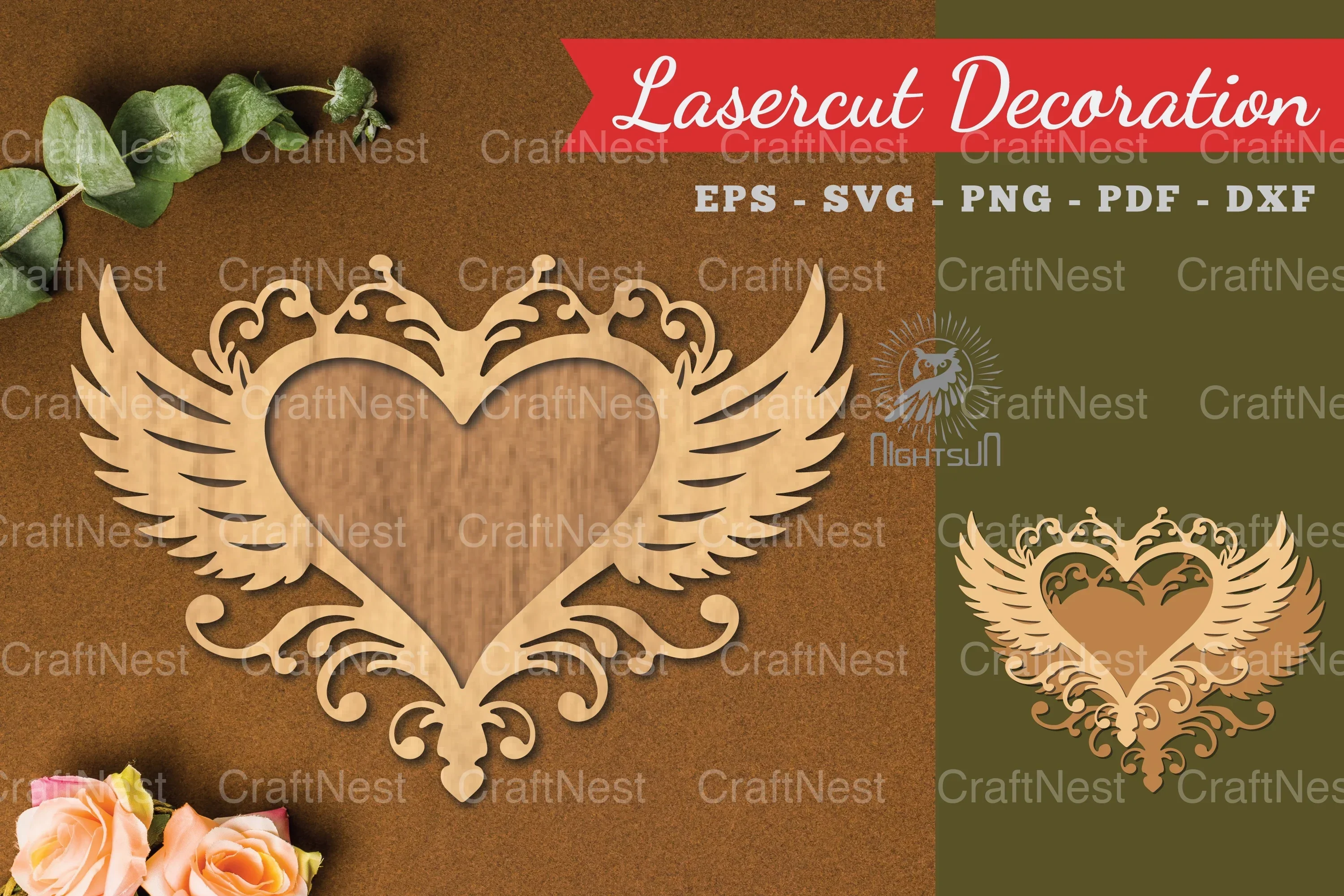 Decorative Heart Lasercut Decoration Clipart Bundle