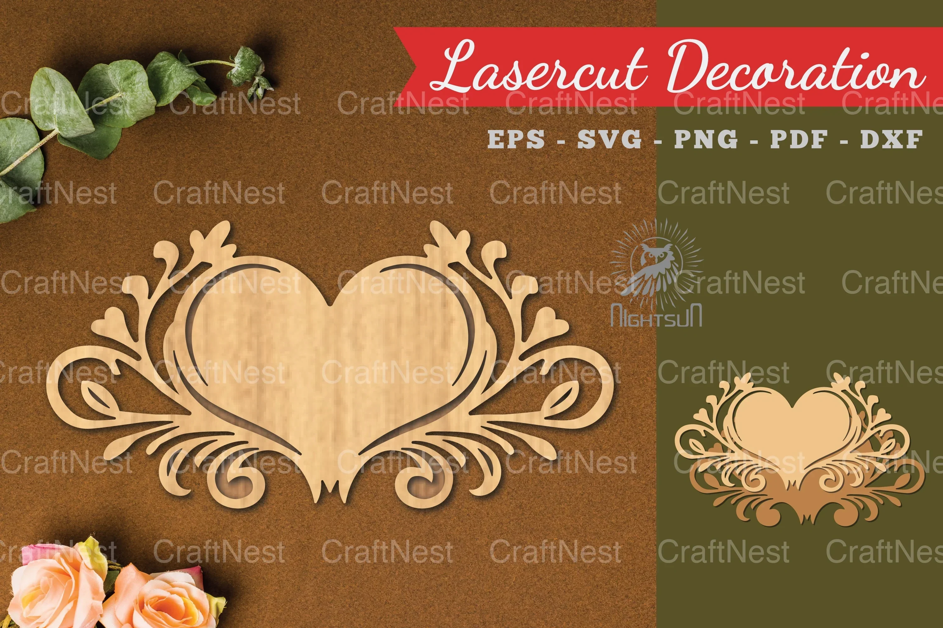 Decorative Heart Lasercut Decoration Clipart Bundle