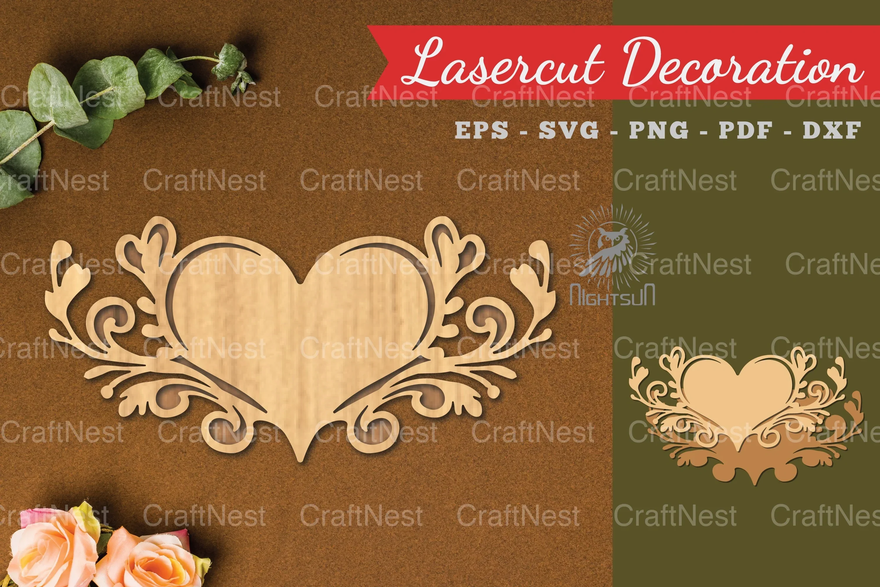Decorative Heart Lasercut Decoration Clipart Bundle
