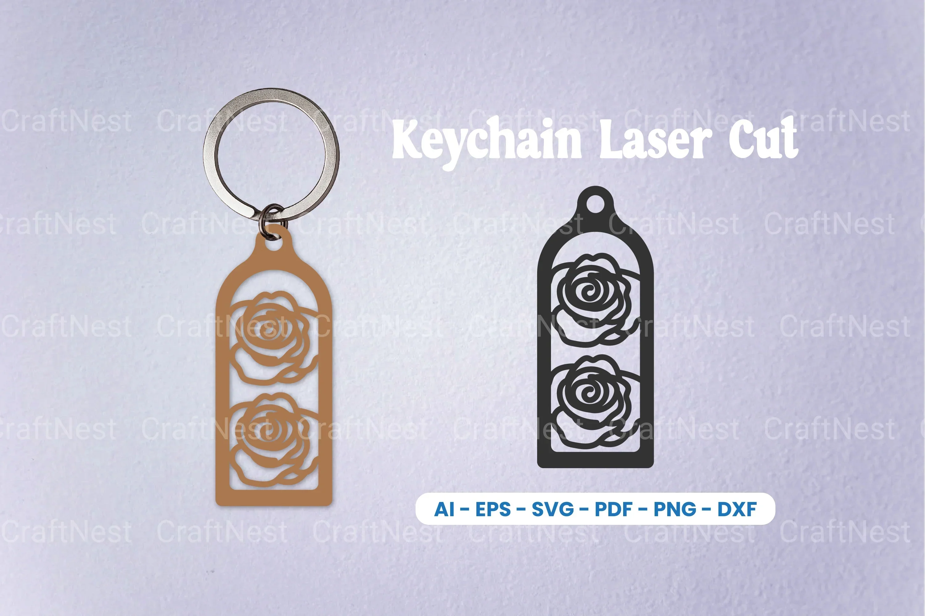 Decorative Laser Cut Keychain SVG Bundle - Clipart Bundle