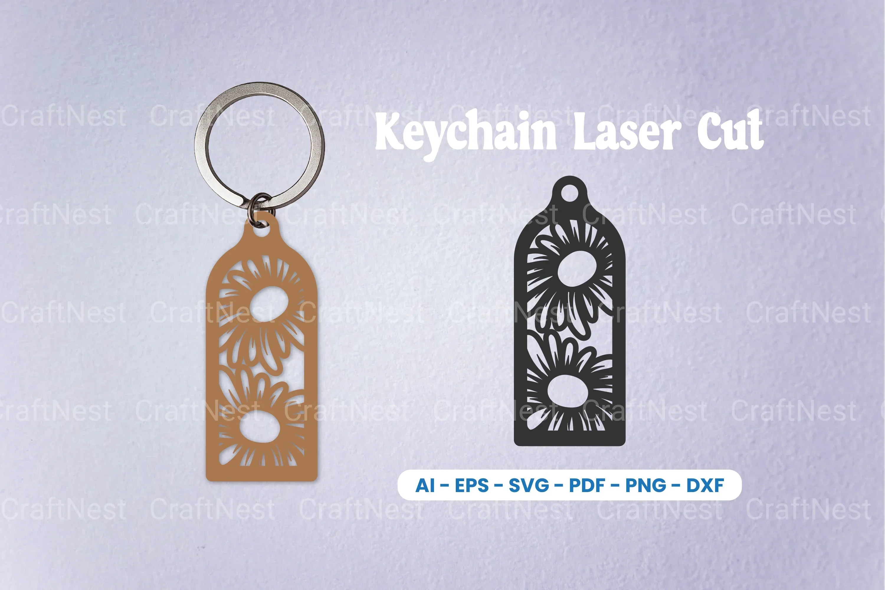 Decorative Laser Cut Keychain SVG Bundle