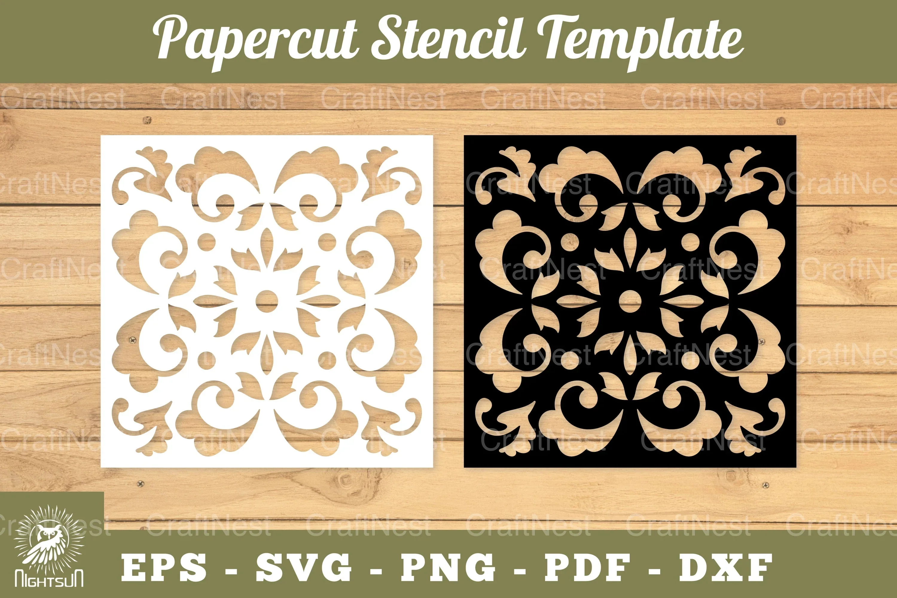 Decorative Paper Cut Stencil Clipart Bundle