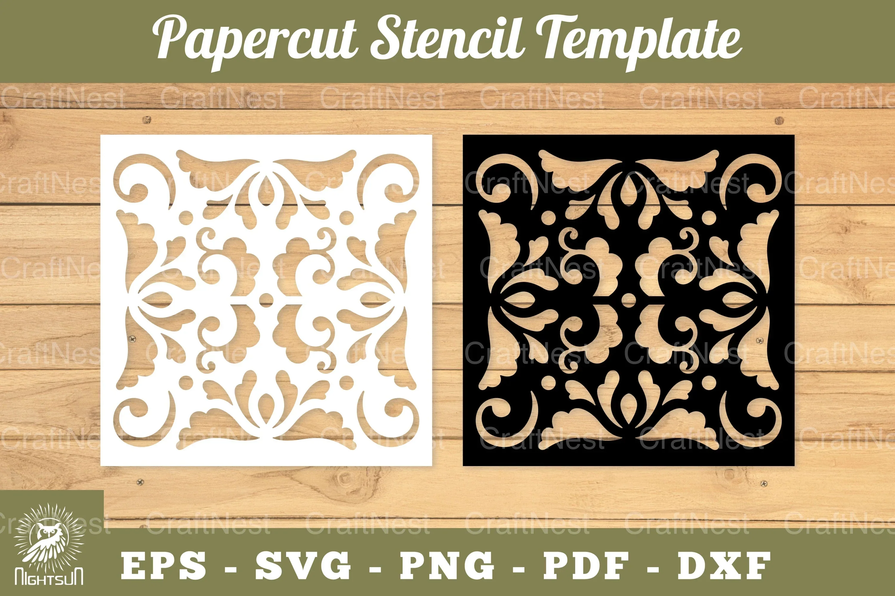 Decorative Paper Cut Stencil Clipart Bundle