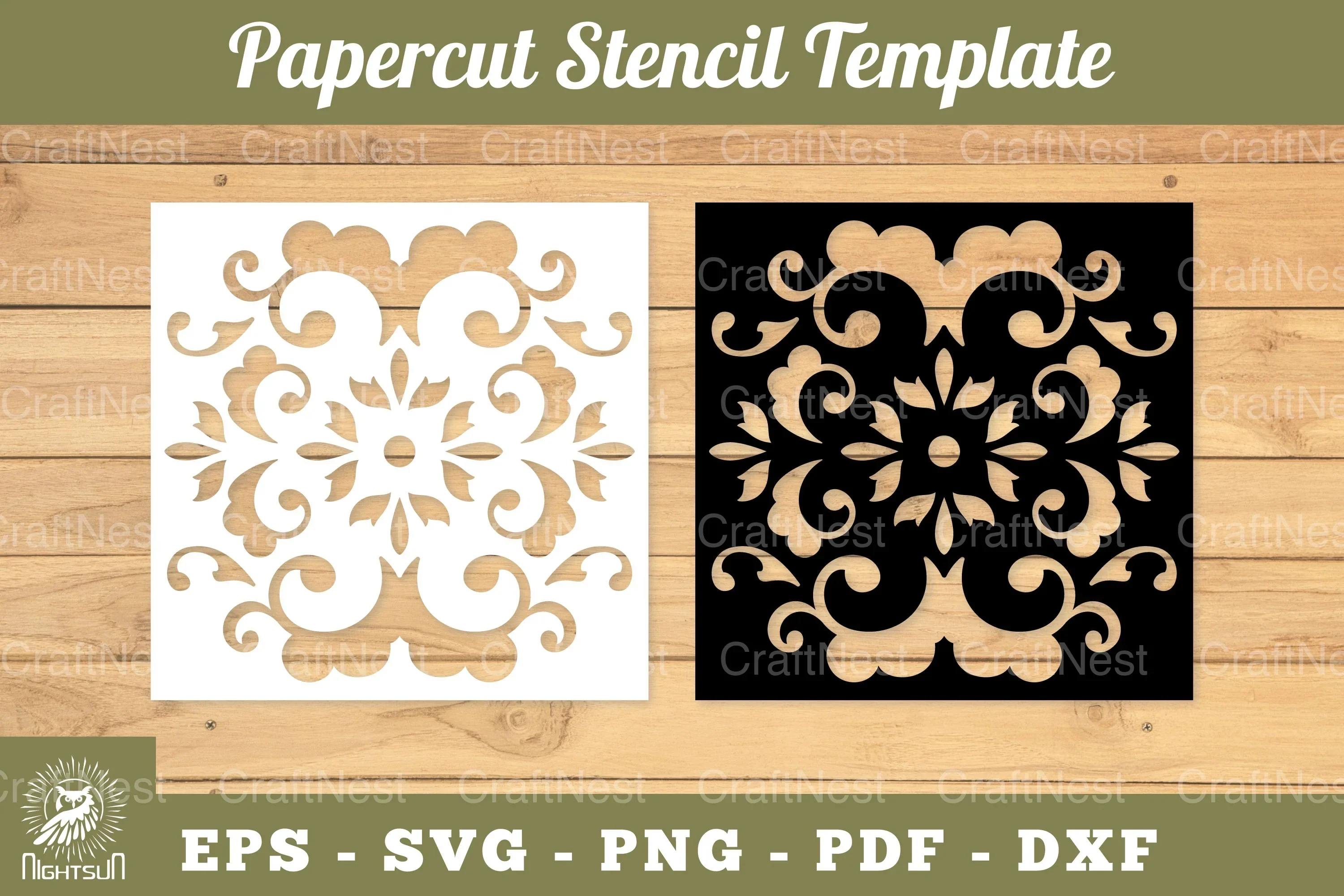 Decorative Paper Cut Stencil Clipart Bundle