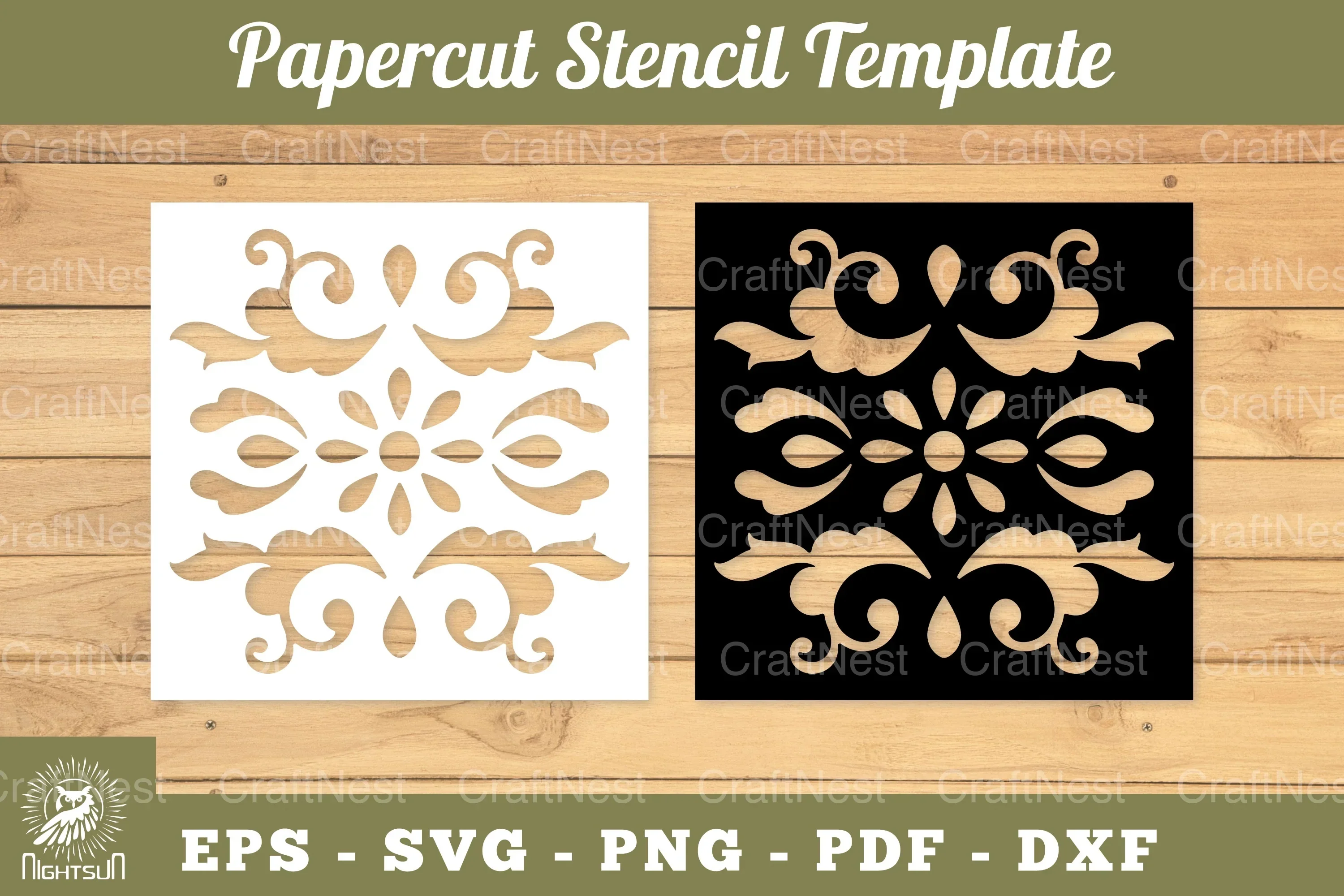 Decorative Paper Cut Stencil Clipart Bundle