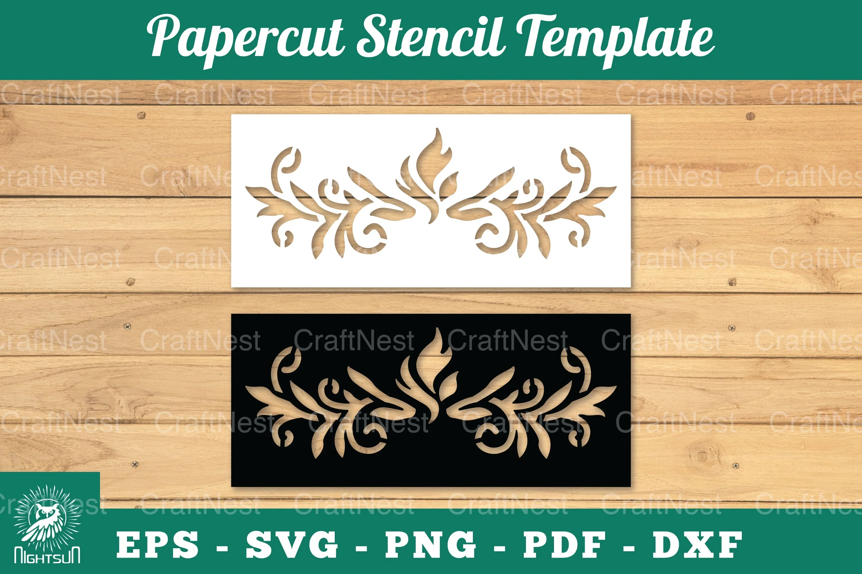 Decorative Papercut Stencil Clipart Bundle