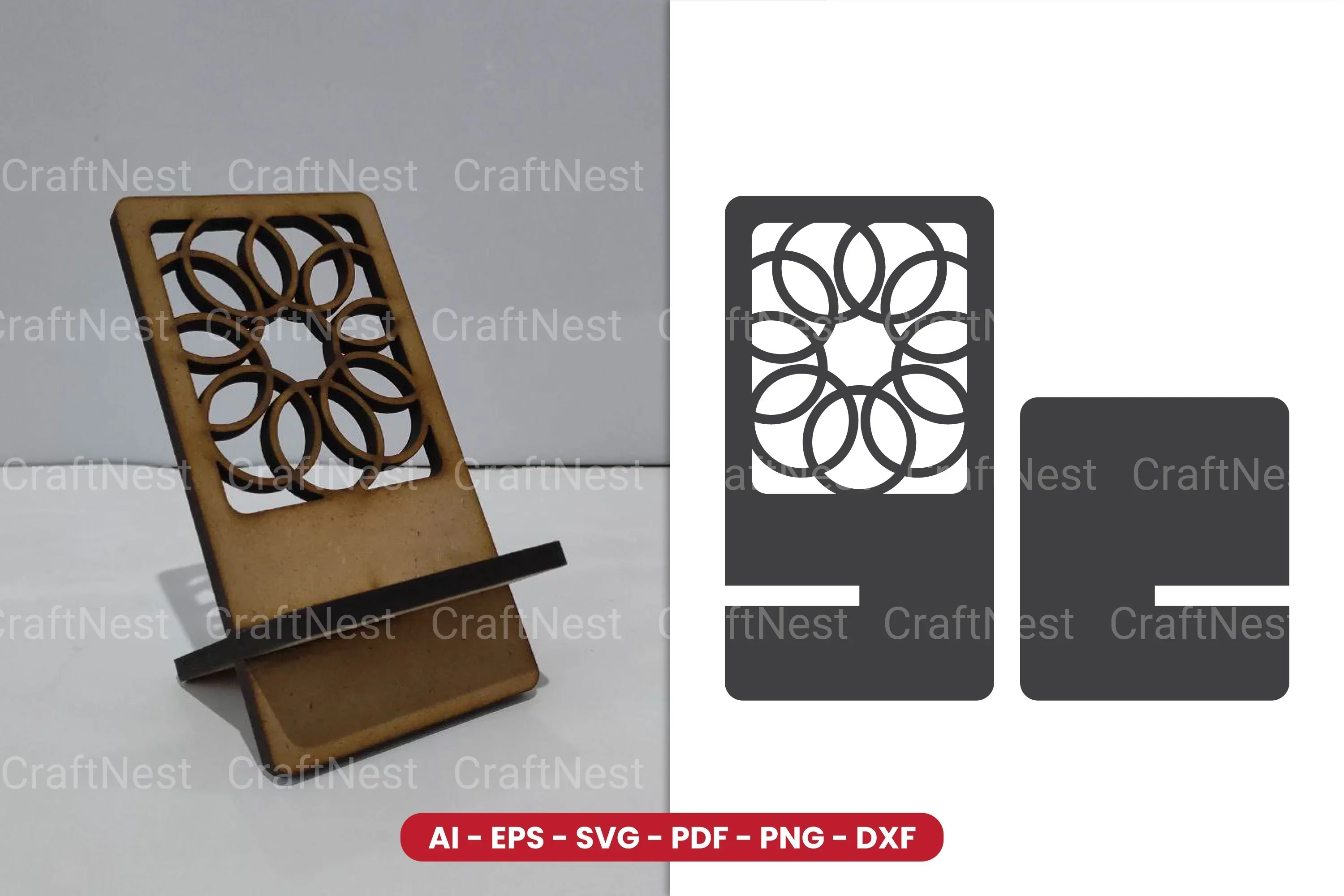 Decorative Phone Holder Lasercut SVG Bundle