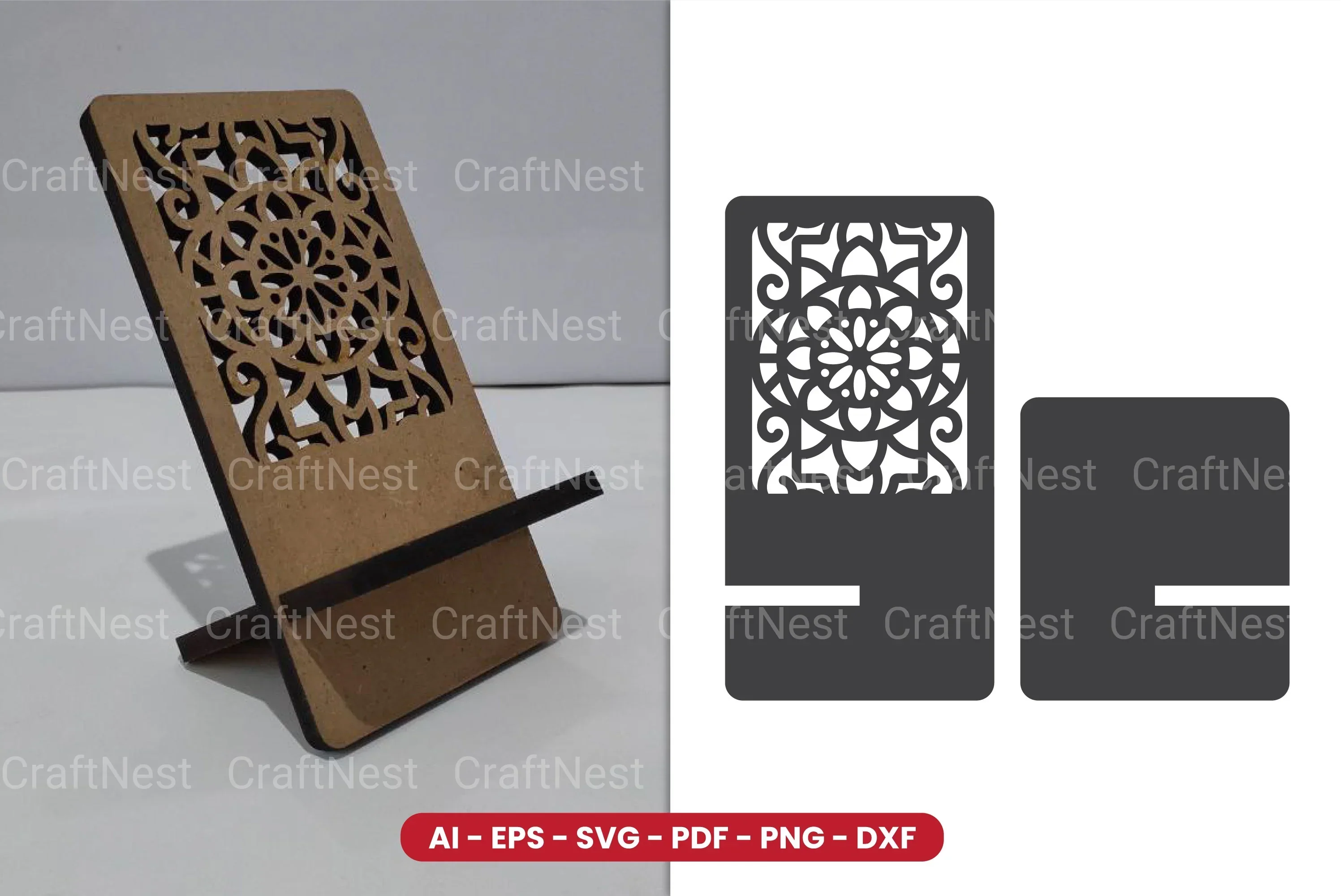 Decorative Phone Holder Lasercut SVG Bundle