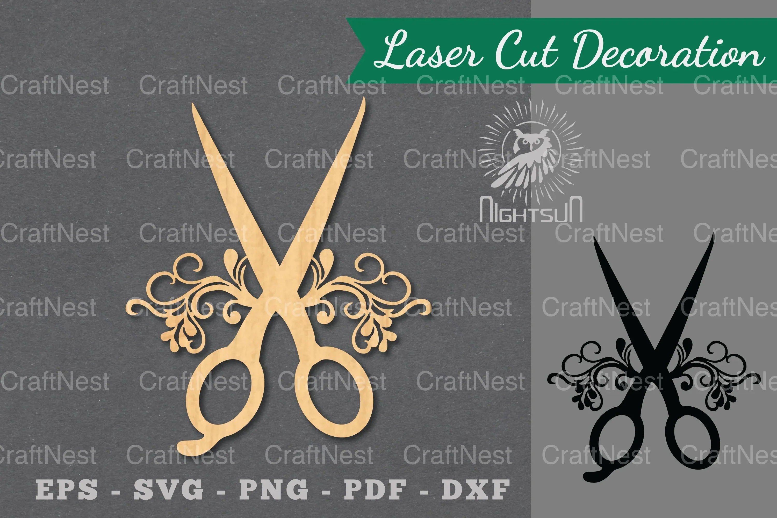 Decorative Scissors Laser Cut Clipart Bundle