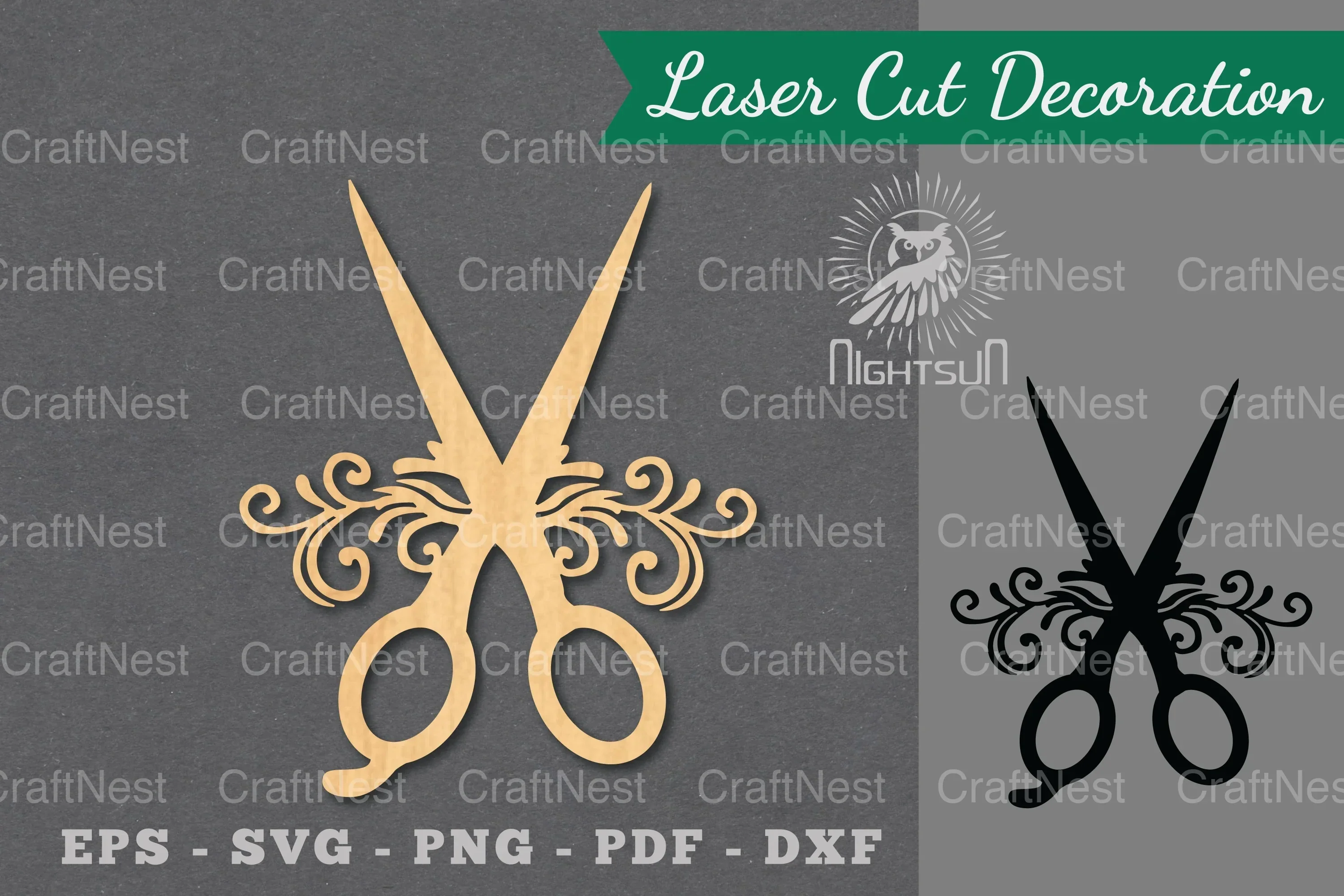 Decorative Scissors Laser Cut Decoration Clipart Bundle